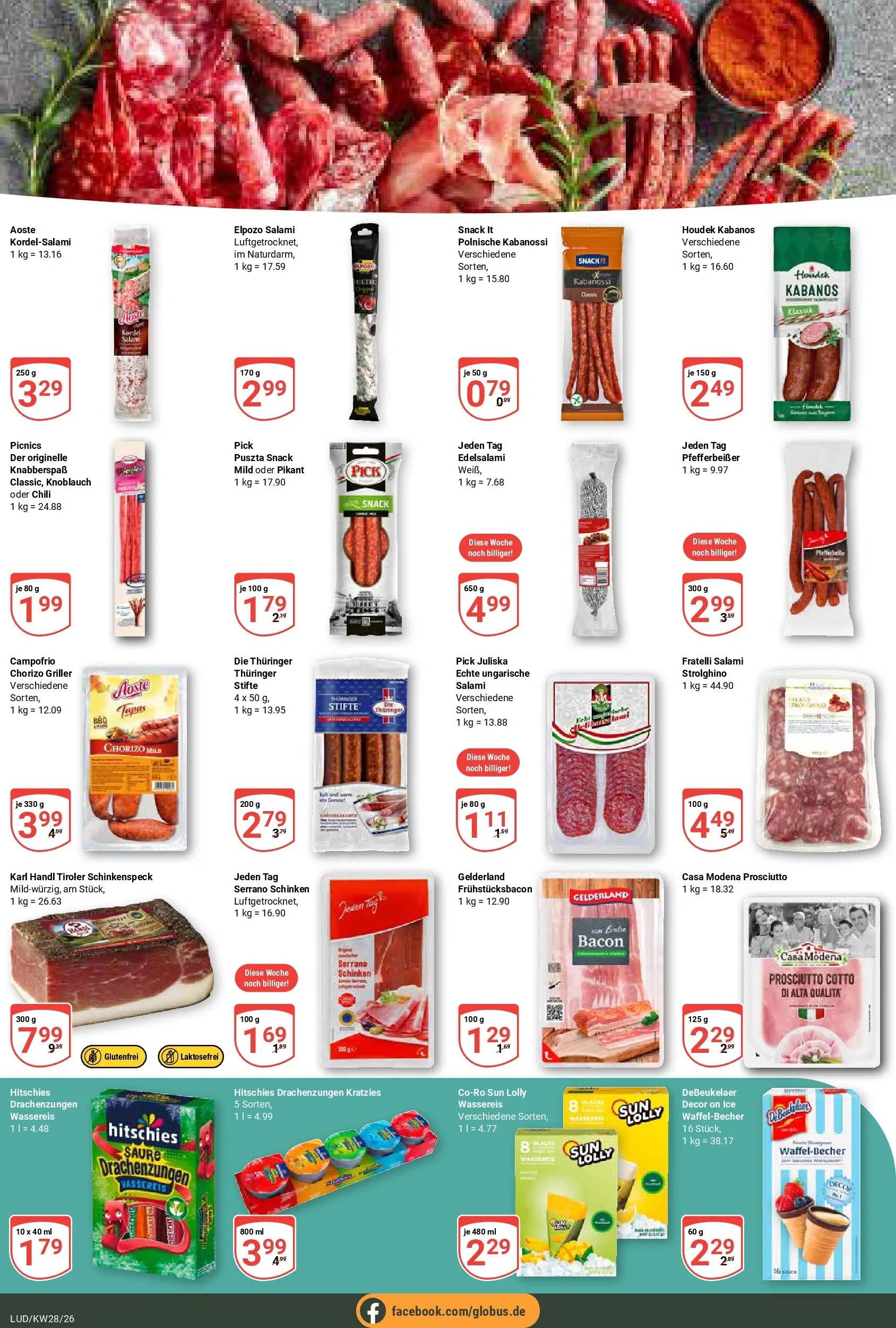 Globus Prospekt Ludwigshafen-Oggersheim (ab 06.07.2026) » Angebote online | Seite: 14 | Produkte: Knoblauch, Salami, Serrano schinken, Griller