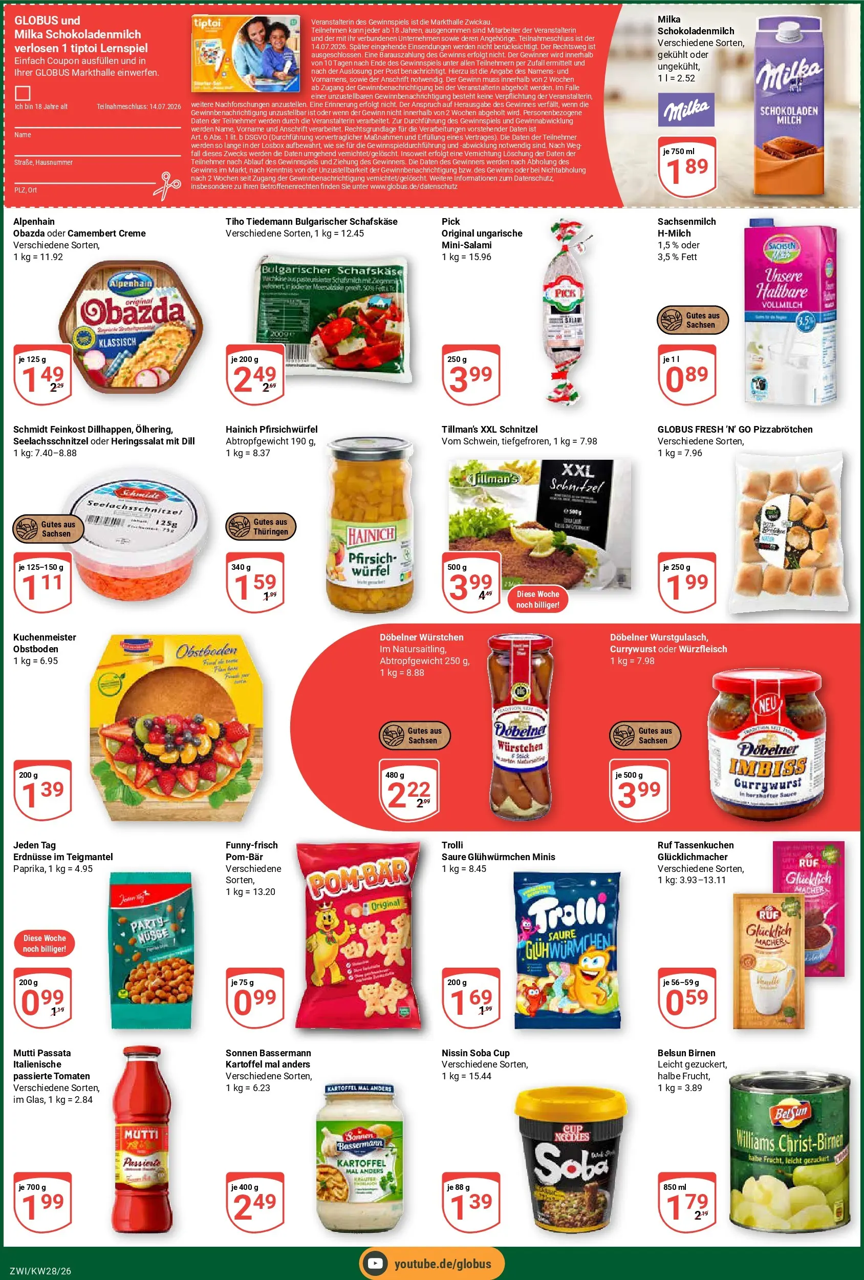 Globus Prospekt Zwickau (ab 06.07.2026) » Angebote online | Seite: 3 | Produkte: Tomaten, Schnitzel, Pfirsich, Mantel