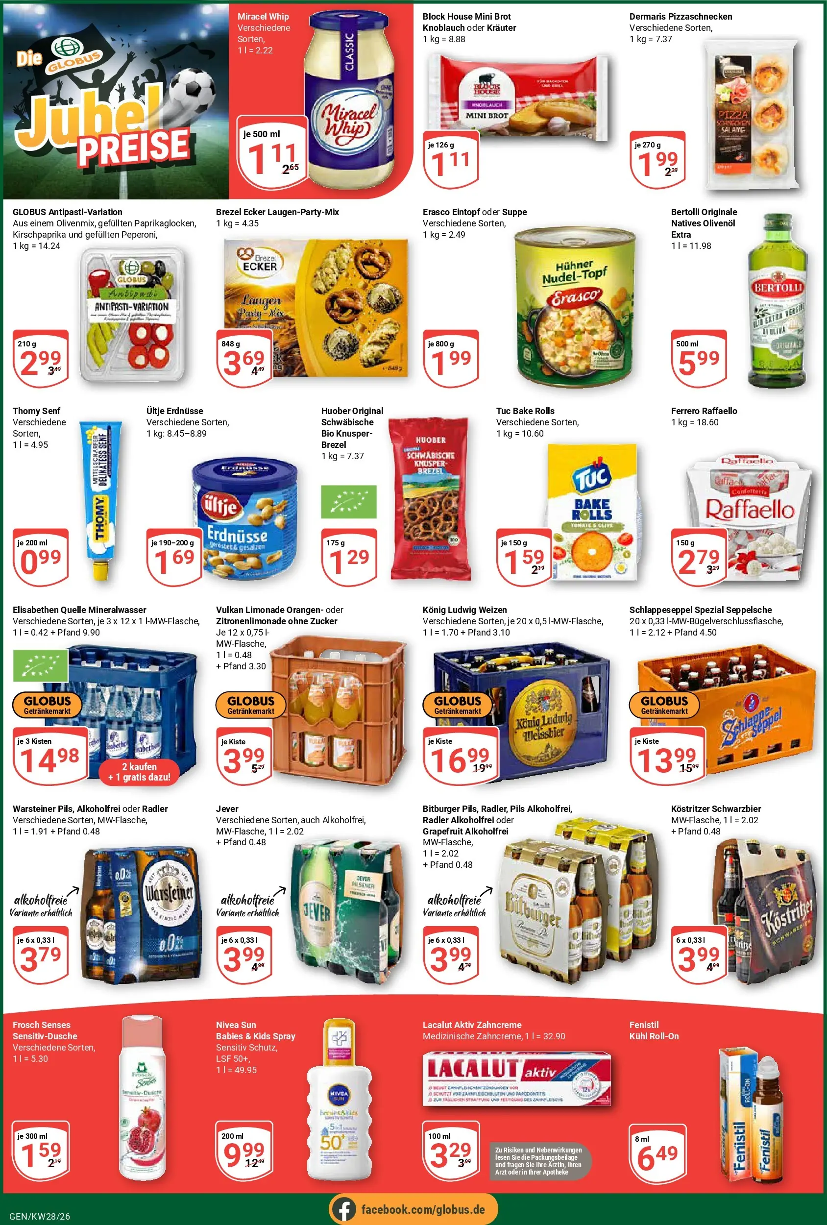 Globus Prospekt Gensingen (ab 06.07.2026) » Angebote online | Seite: 6 | Produkte: Bitburger, Limonade, Miracel whip, Erasco