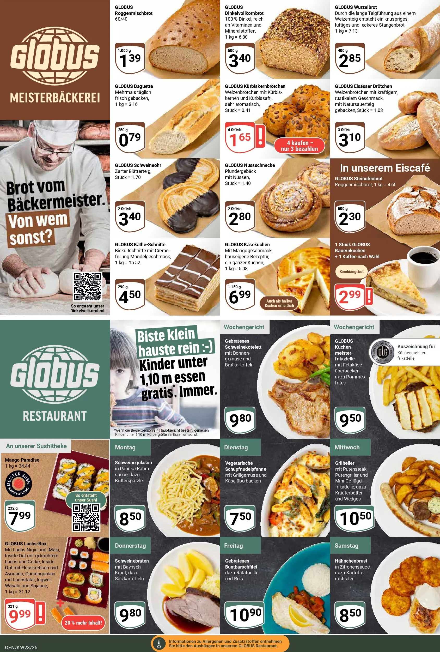 Globus Prospekt Gensingen (ab 06.07.2026) » Angebote online | Seite: 7 | Produkte: Schweinegulasch, Pommes, Baguette, Kürbis