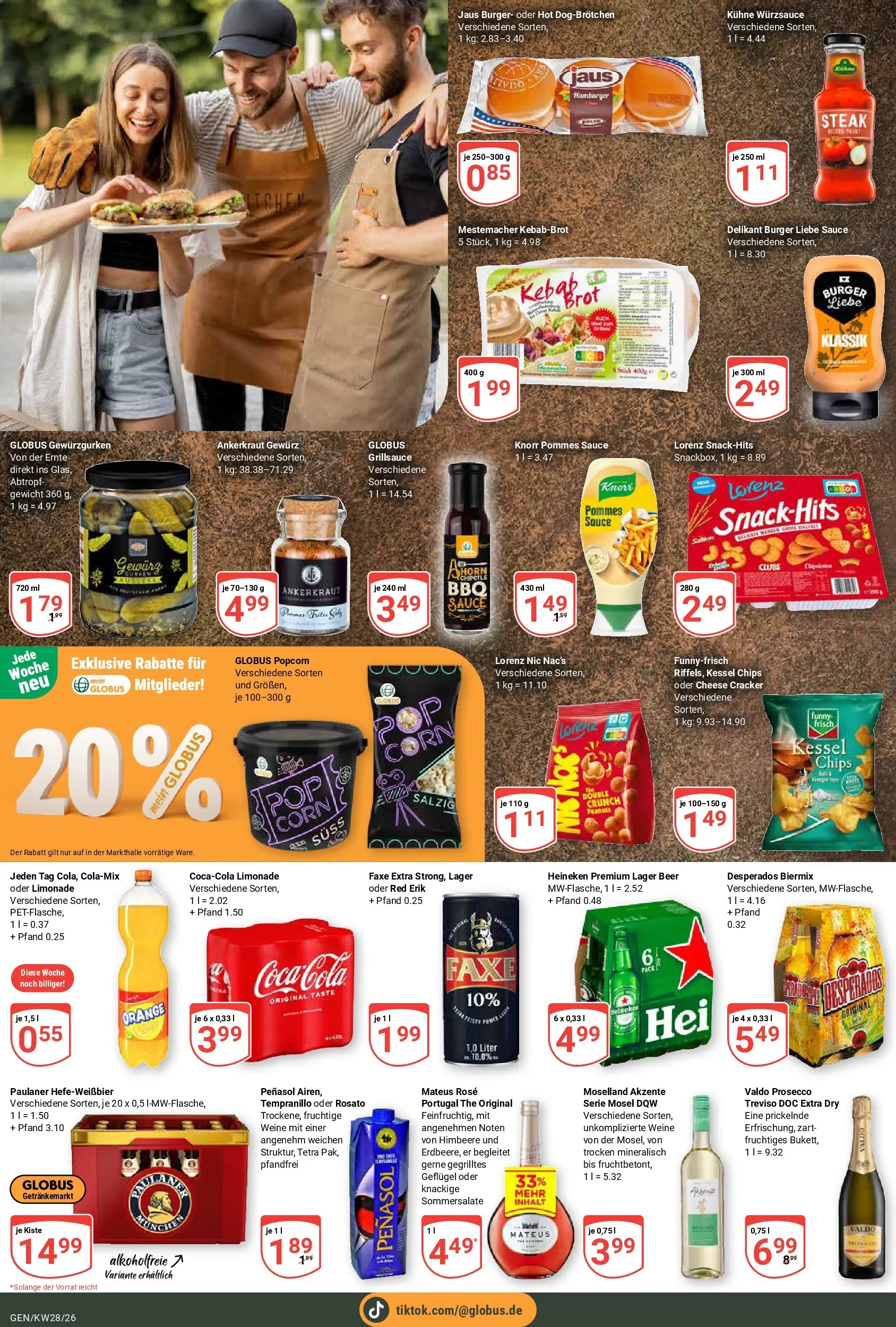 Globus Prospekt Gensingen (ab 06.07.2026) » Angebote online | Seite: 9 | Produkte: Burger, Desperados, Himbeere, Paulaner