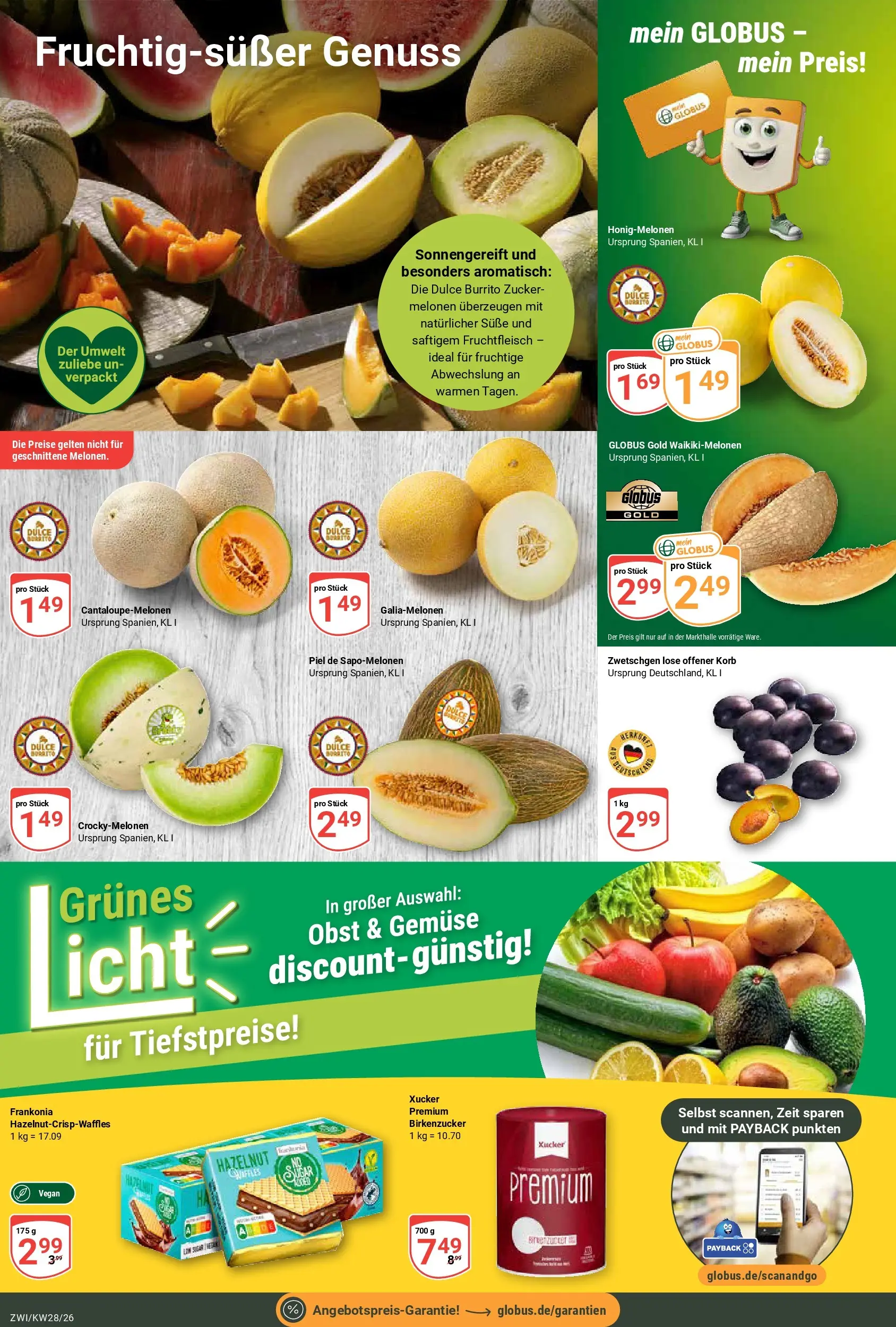 Globus Prospekt Zwickau (ab 06.07.2026) » Angebote online | Seite: 8 | Produkte: Korb, Zwetschgen, Gemüse, Obst
