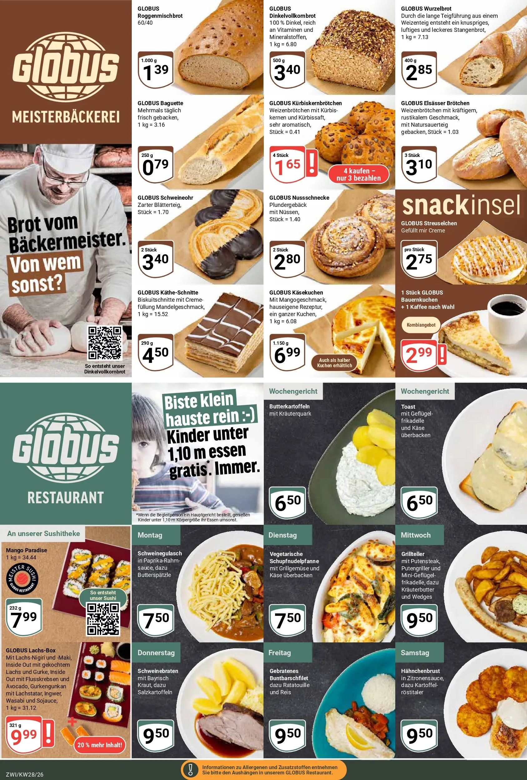 Globus Prospekt Zwickau (ab 06.07.2026) » Angebote online | Seite: 9 | Produkte: Käse, Toast, Baguette, Brot
