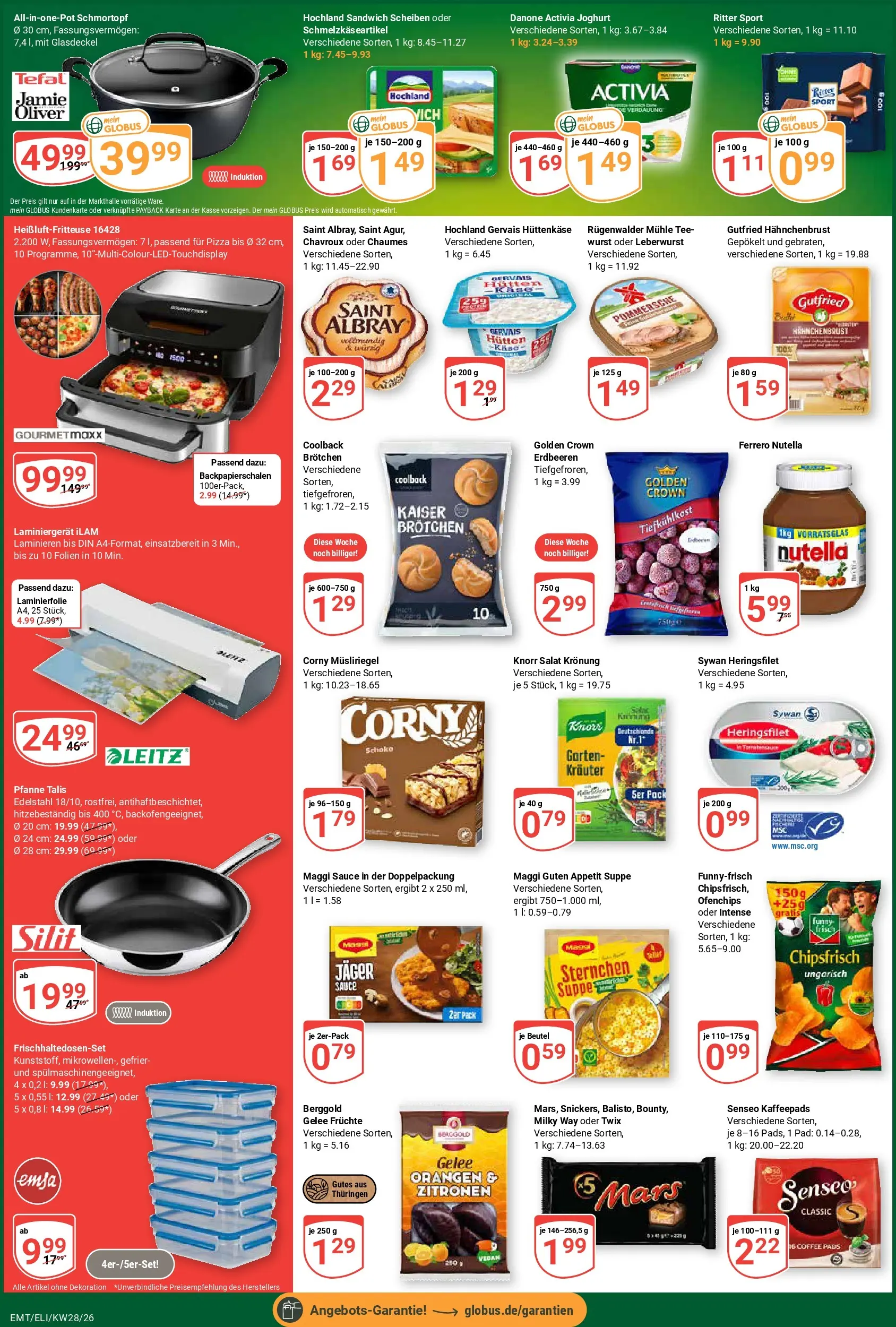 Globus Prospekt Mittelhausen (ab 06.07.2026) » Angebote online | Seite: 2 | Produkte: Joghurt, Pizza, Hüttenkäse, Salat