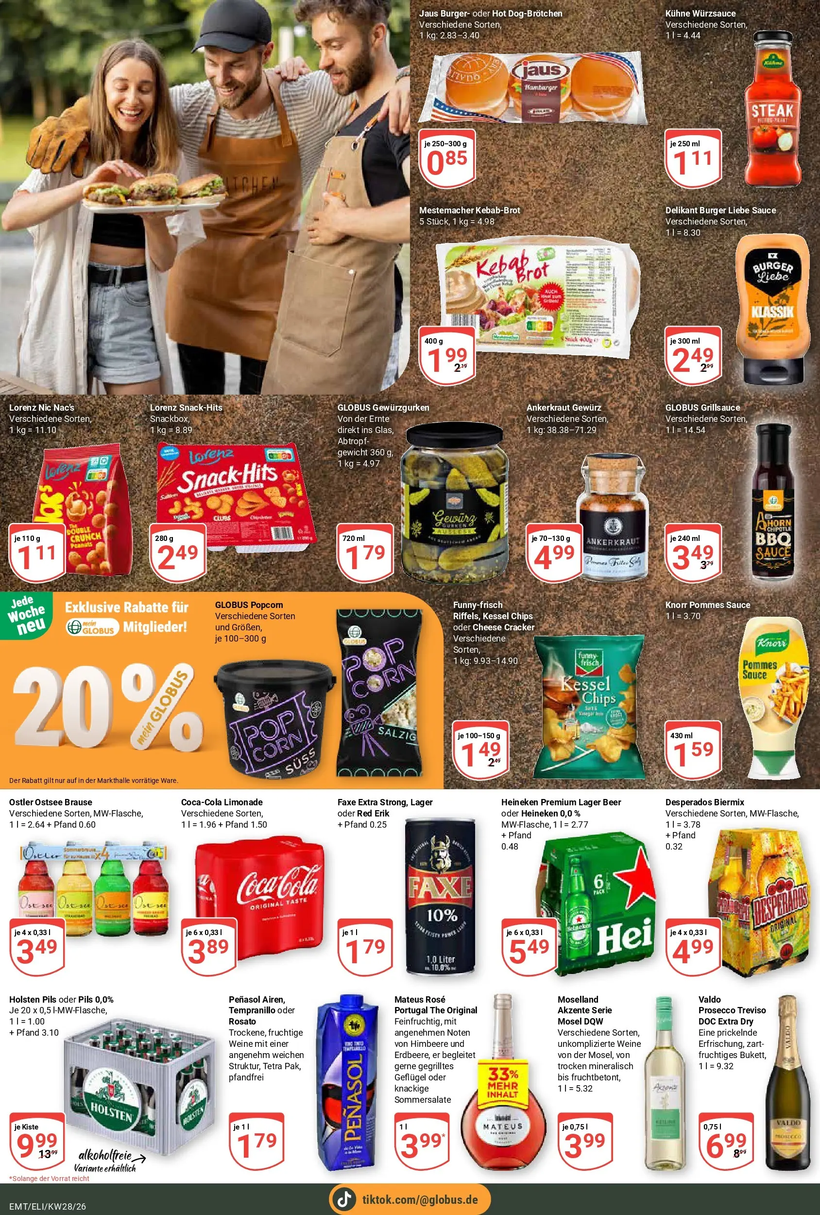 Globus Prospekt Mittelhausen (ab 06.07.2026) » Angebote online | Seite: 7 | Produkte: Pils, Knorr, Prosecco, Brot