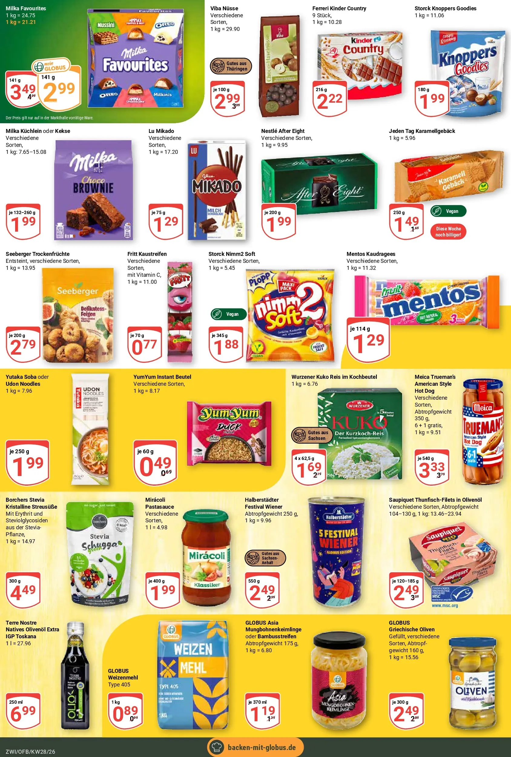 Globus Prospekt Zwickau (ab 06.07.2026) » Angebote online | Seite: 16 | Produkte: Thunfisch, Milka, Knoppers, Kekse