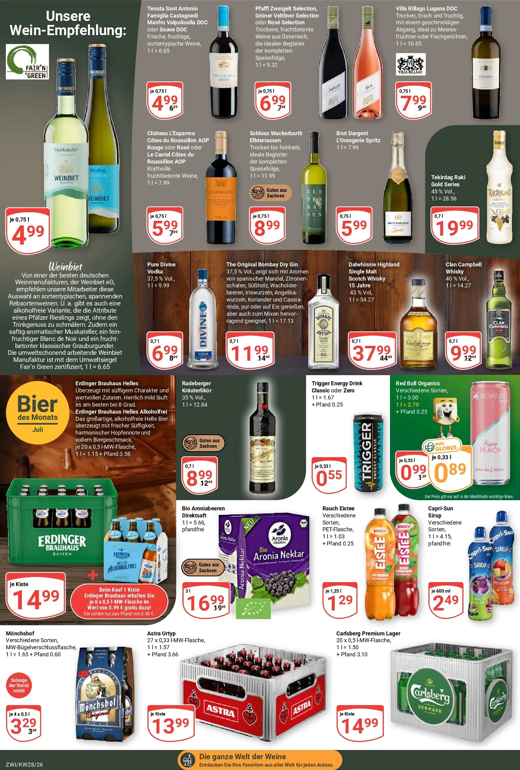 Globus Prospekt Zwickau (ab 06.07.2026) » Angebote online | Seite: 19 | Produkte: Energy, Sirup, Pfirsich, Eis