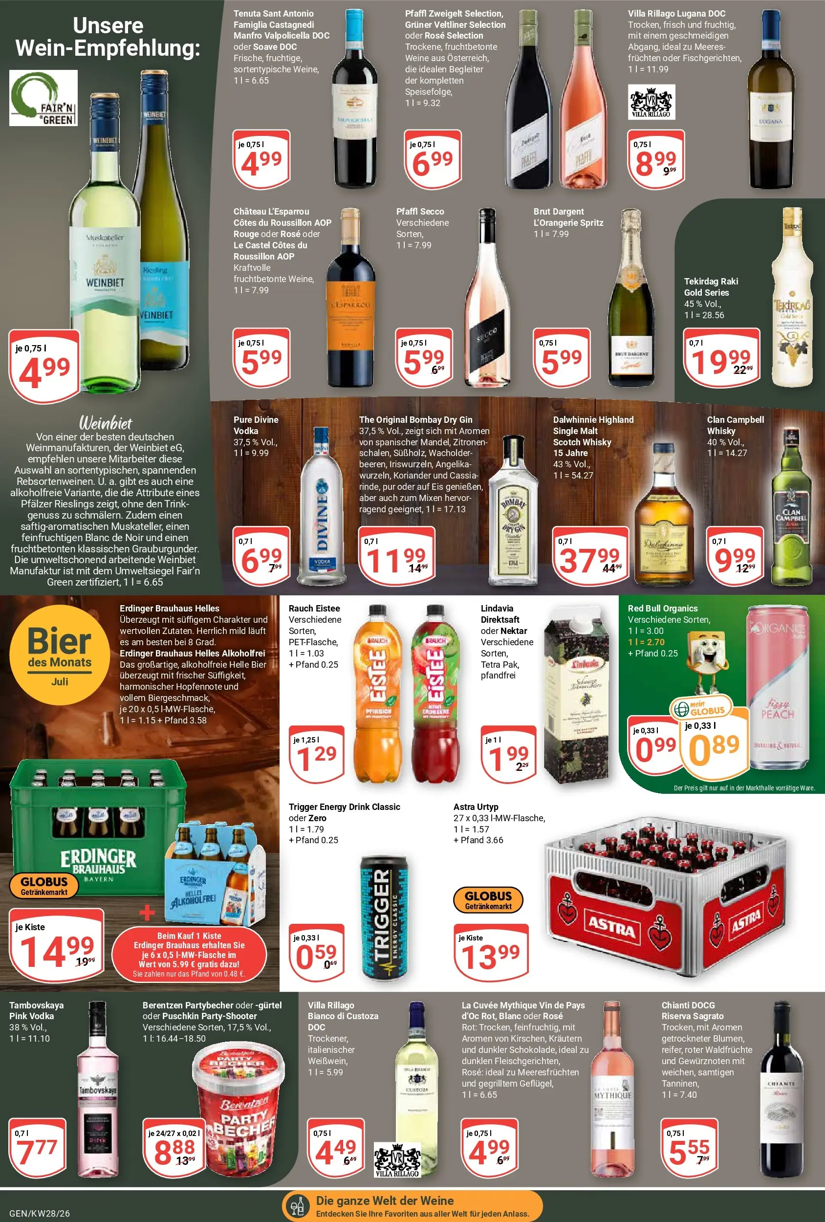 Globus Prospekt Gensingen (ab 06.07.2026) » Angebote online | Seite: 21 | Produkte: Brut dargent, Vodka, Gin, Berentzen