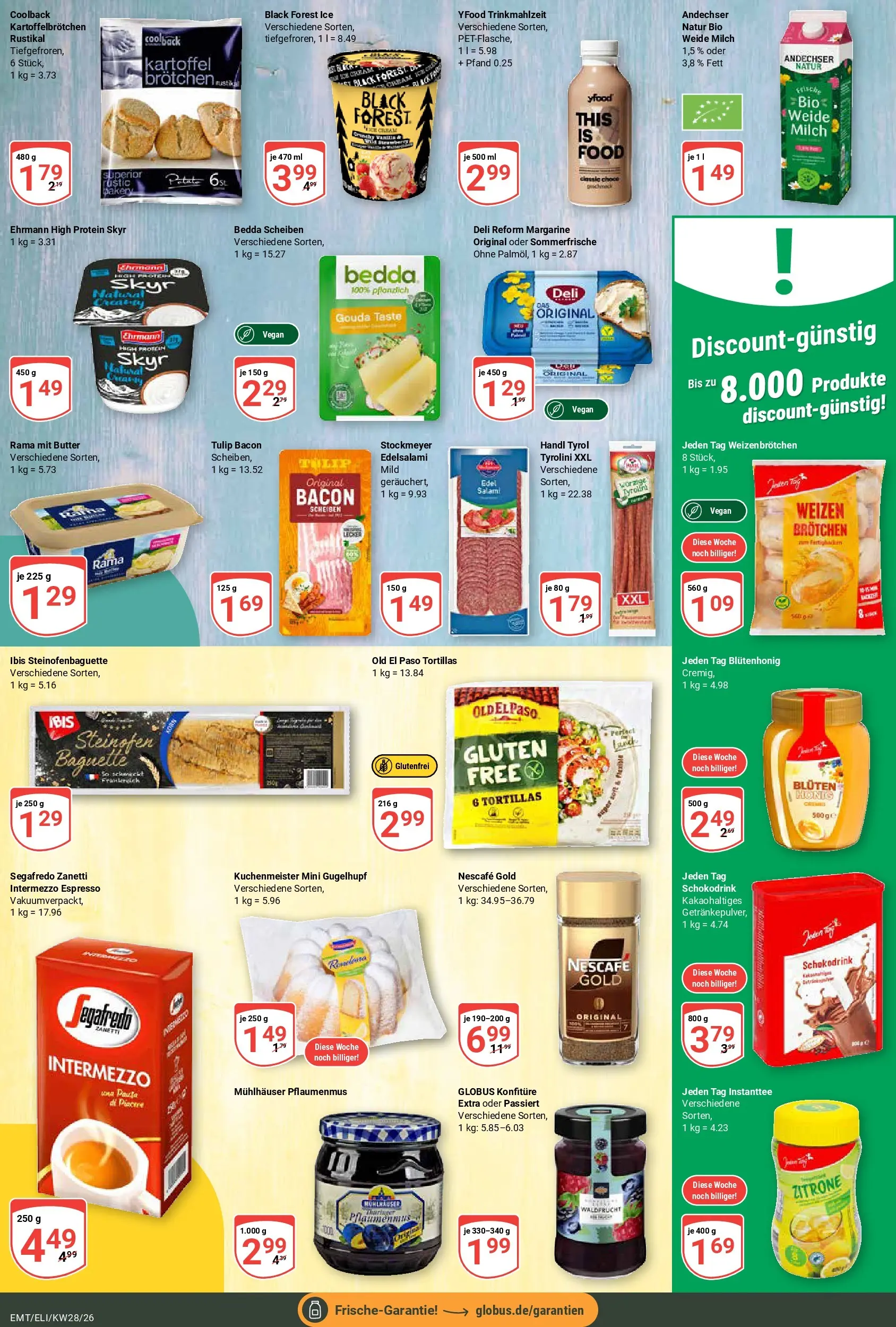 Globus Prospekt Mittelhausen (ab 06.07.2026) » Angebote online | Seite: 14 | Produkte: Rama, Milch, Skyr, YFood