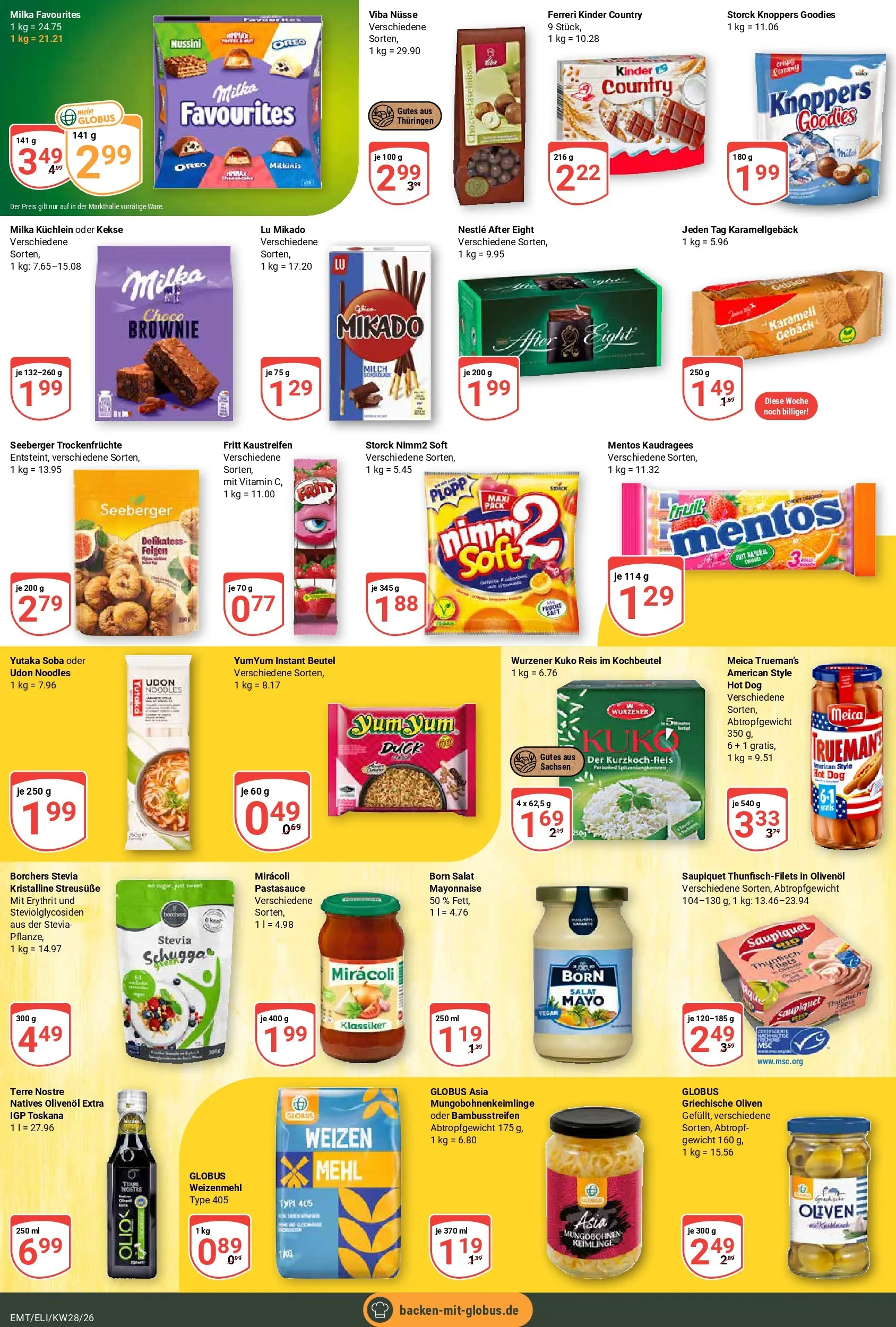 Globus Prospekt Mittelhausen (ab 06.07.2026) » Angebote online | Seite: 16 | Produkte: Gewicht, Milch, Thunfisch, Nüsse