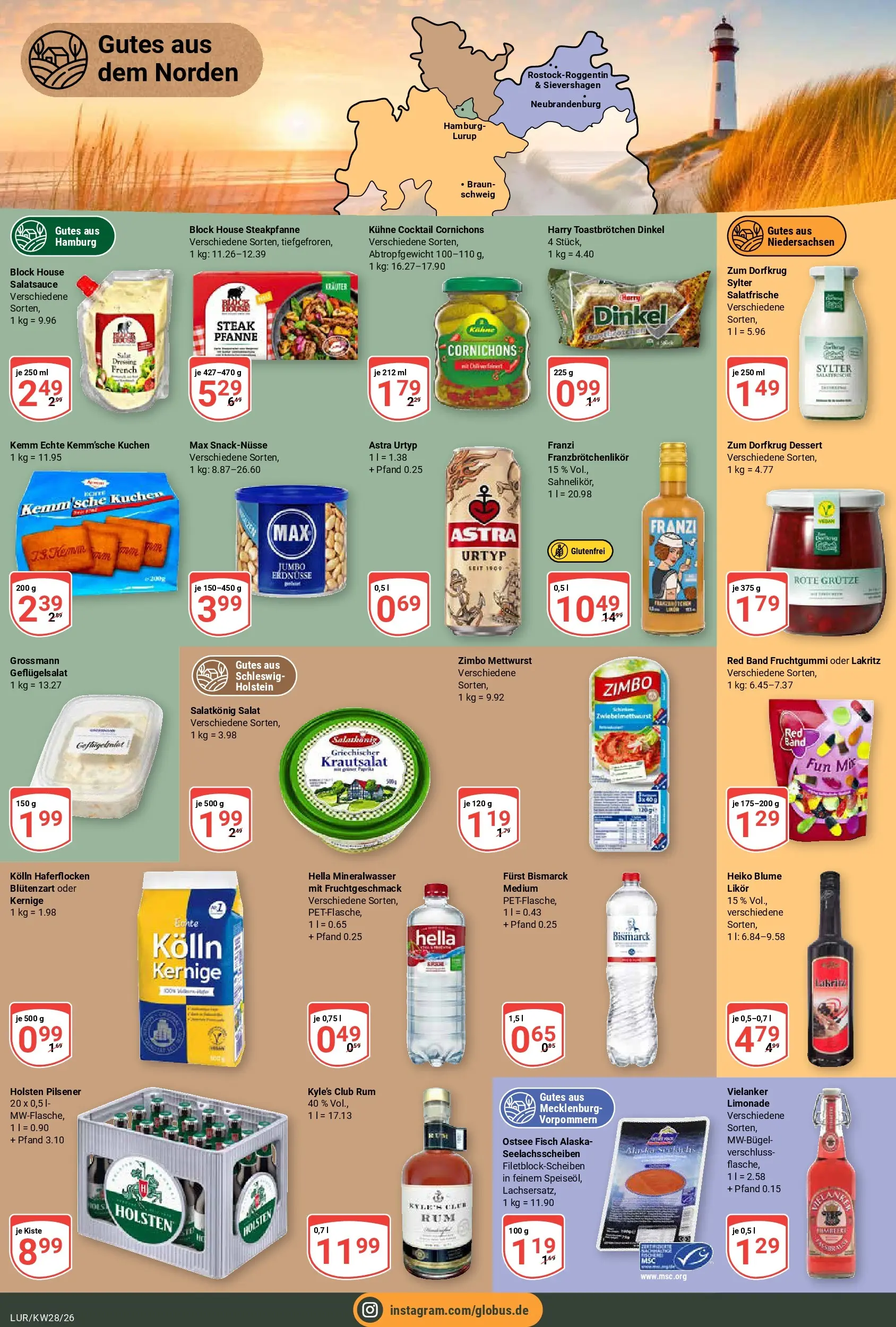 Globus Prospekt Hamburg (ab 06.07.2026) » Angebote online | Seite: 20 | Produkte: Likör, Rum, Holsten, Hella