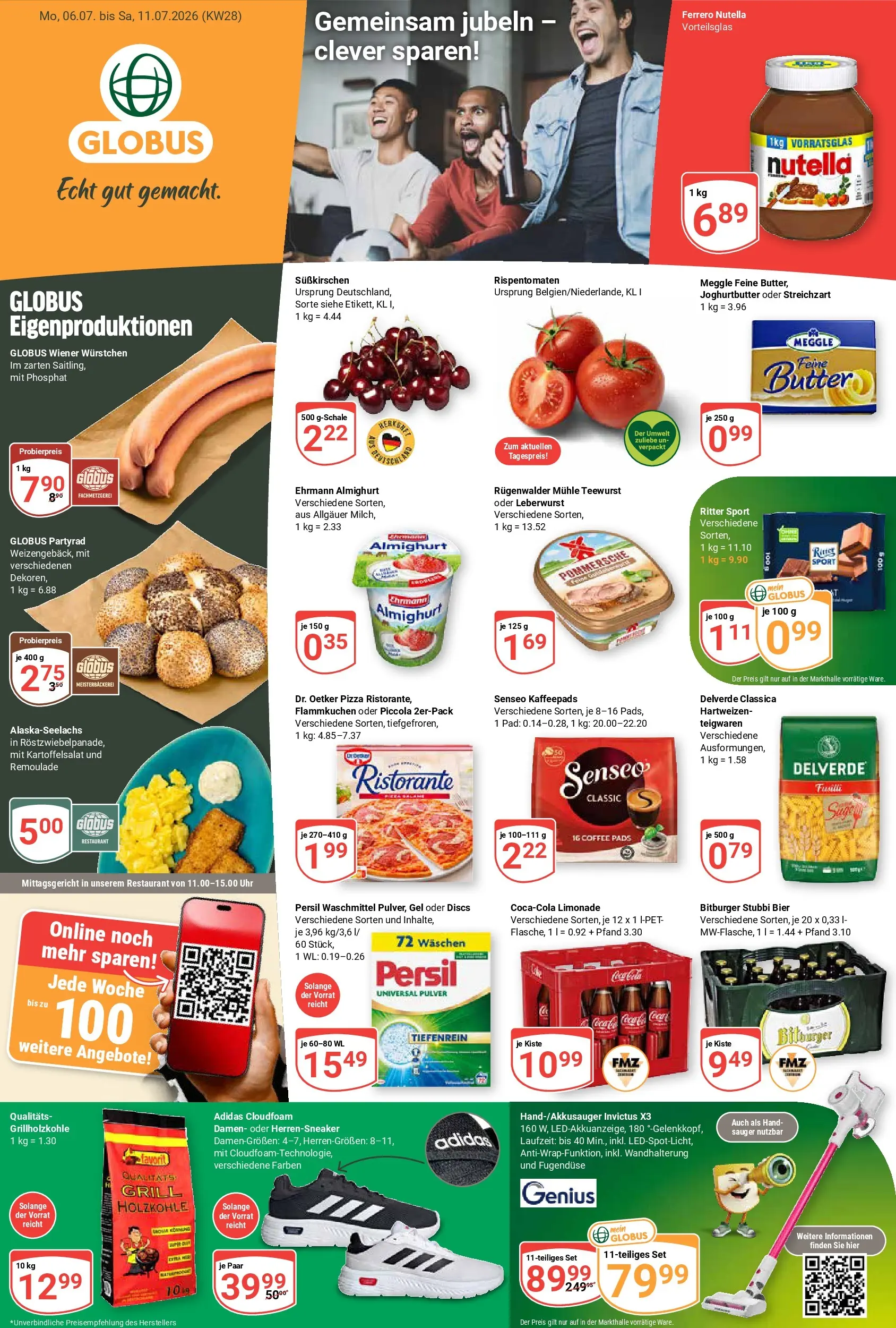 Globus Prospekt St. Wendel (ab 06.07.2026) » Angebote online | Seite: 1 | Produkte: Kaffeepads, Mühle, Wiener wurstchen, Ritter sport