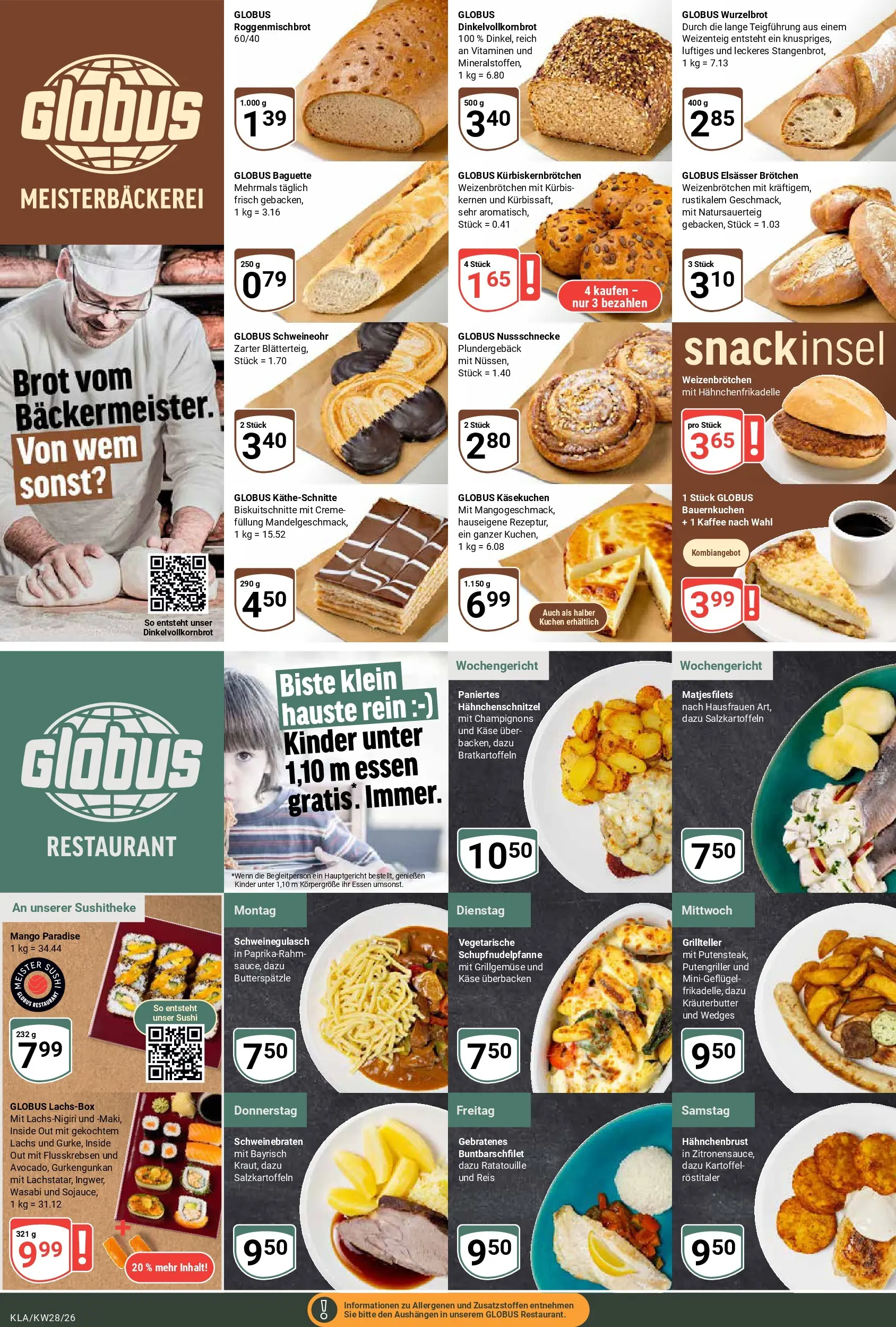 Globus Prospekt Kaiserslautern (ab 06.07.2026) » Angebote online | Seite: 9 | Produkte: Champignons, Brot, Reis, Hahnchenbrust