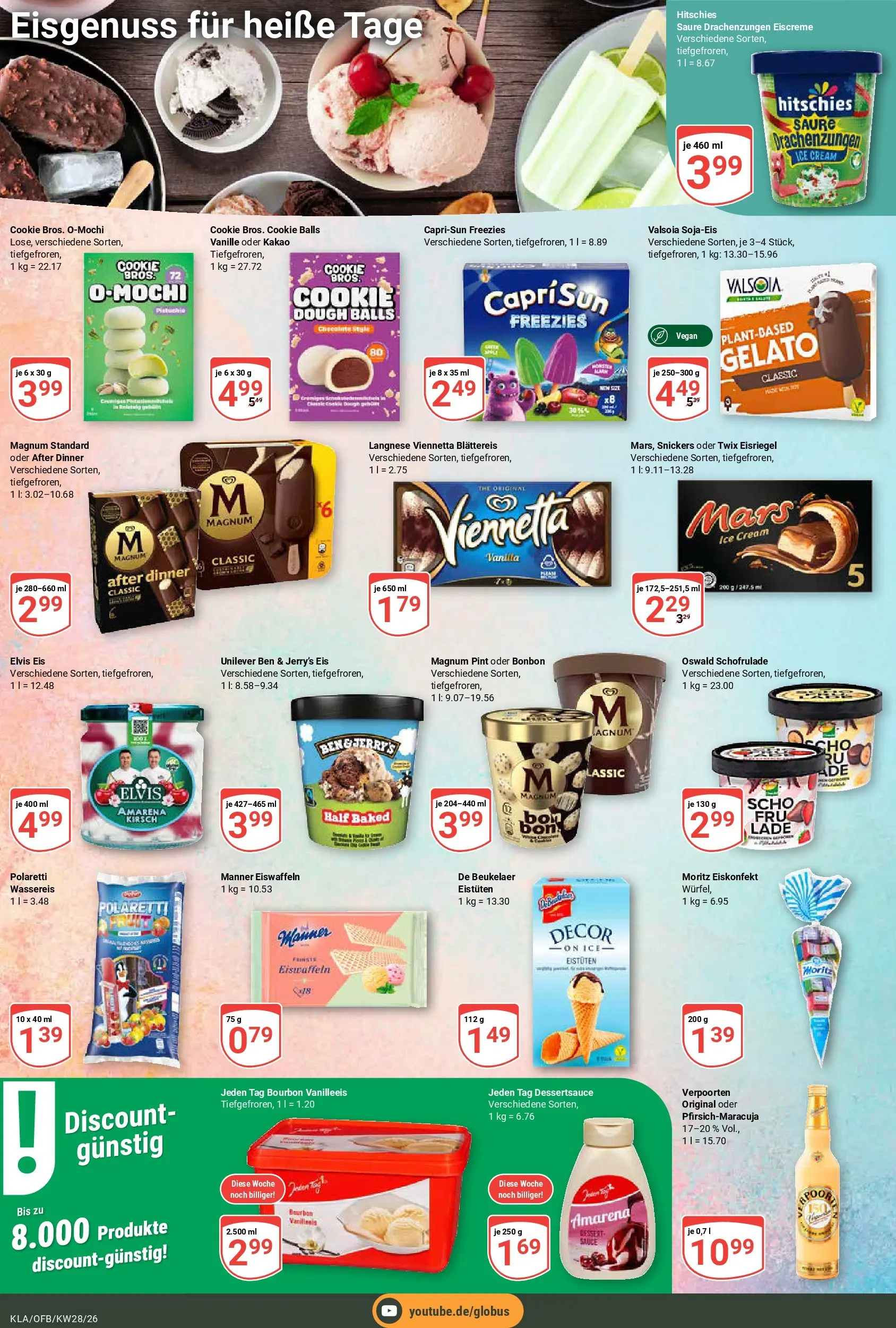 Globus Prospekt Kaiserslautern (ab 06.07.2026) » Angebote online | Seite: 13 | Produkte: Langnese, Mars, Bourbon, Eis