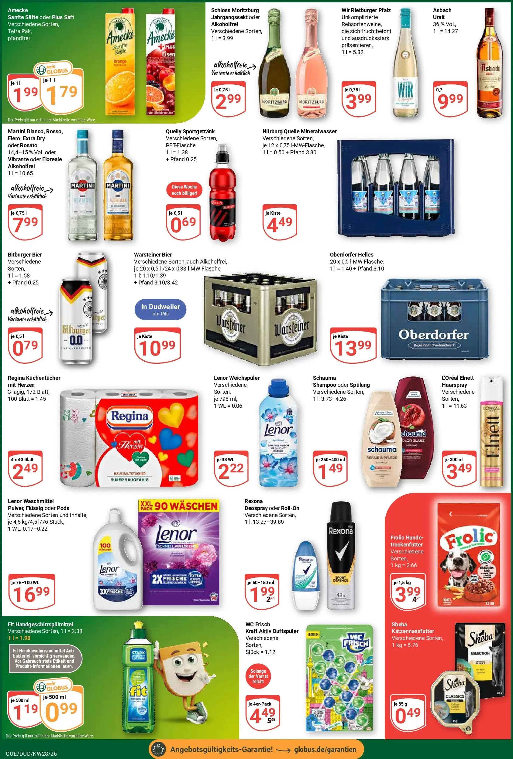 Globus Prospekt Saarbrücken-Dudweiler (ab 06.07.2026) » Angebote online | Seite: 7 | Produkte: Lenor, Bitburger, Sheba, Deospray