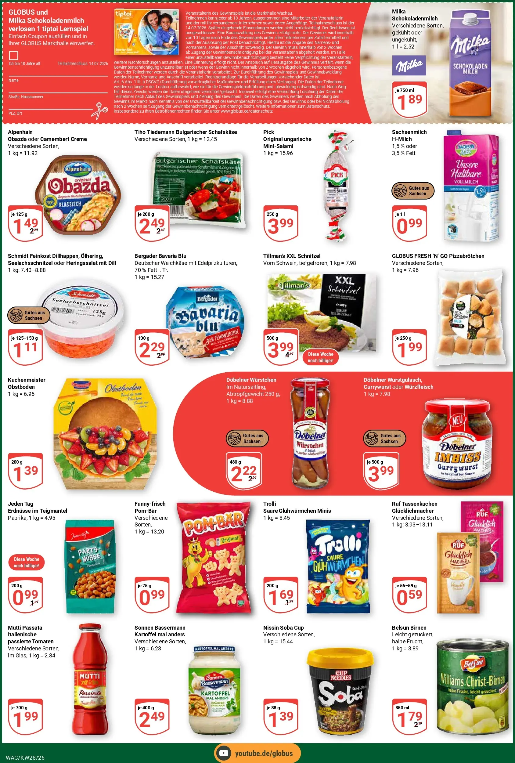 Globus Prospekt Markkleeberg (ab 06.07.2026) » Angebote online | Seite: 3 | Produkte: Tomaten, Creme, Nüsse, Schafskase