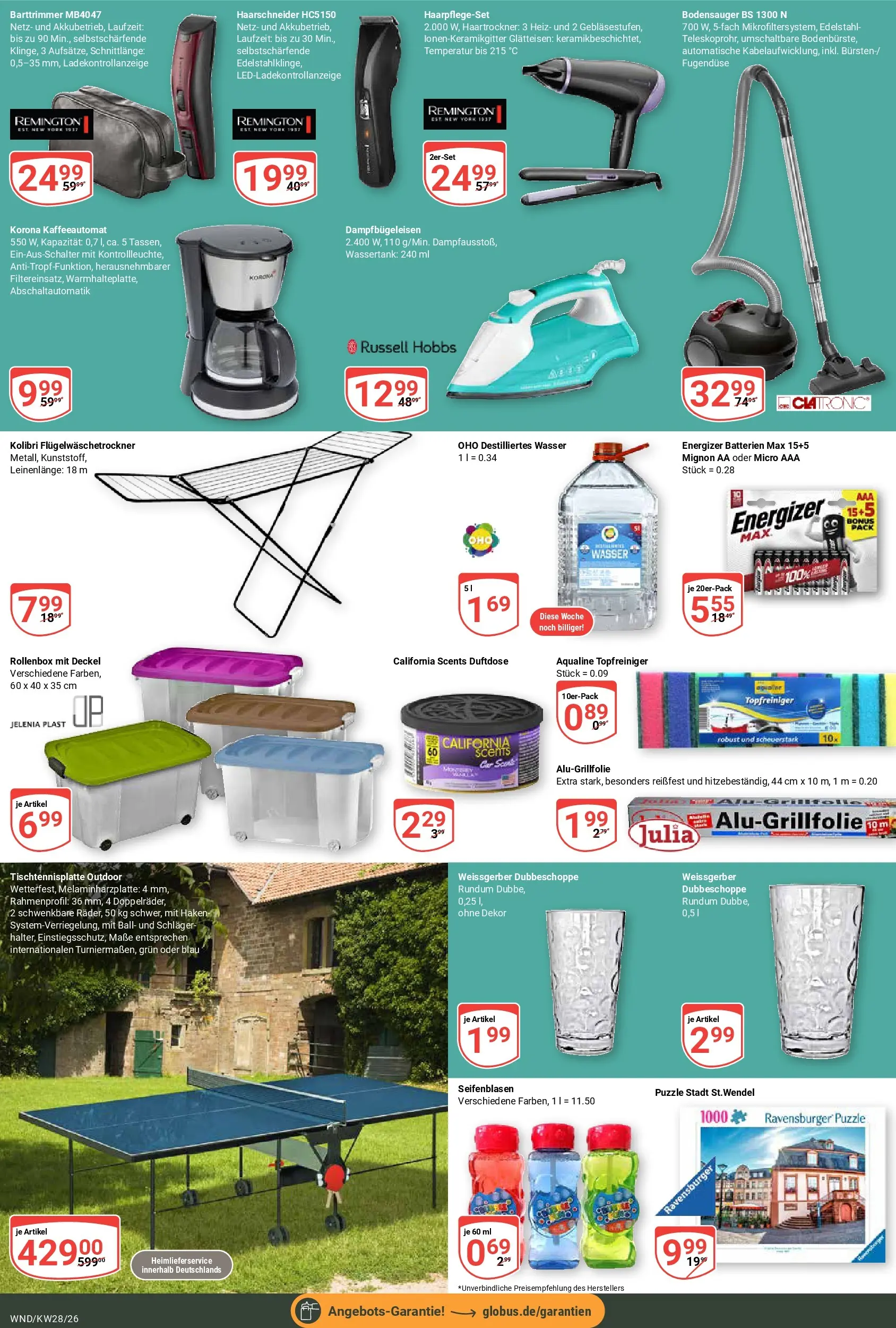 Globus Prospekt St. Wendel (ab 06.07.2026) » Angebote online | Seite: 26 | Produkte: Haartrockner, Batterien, Wasser, Glätteisen