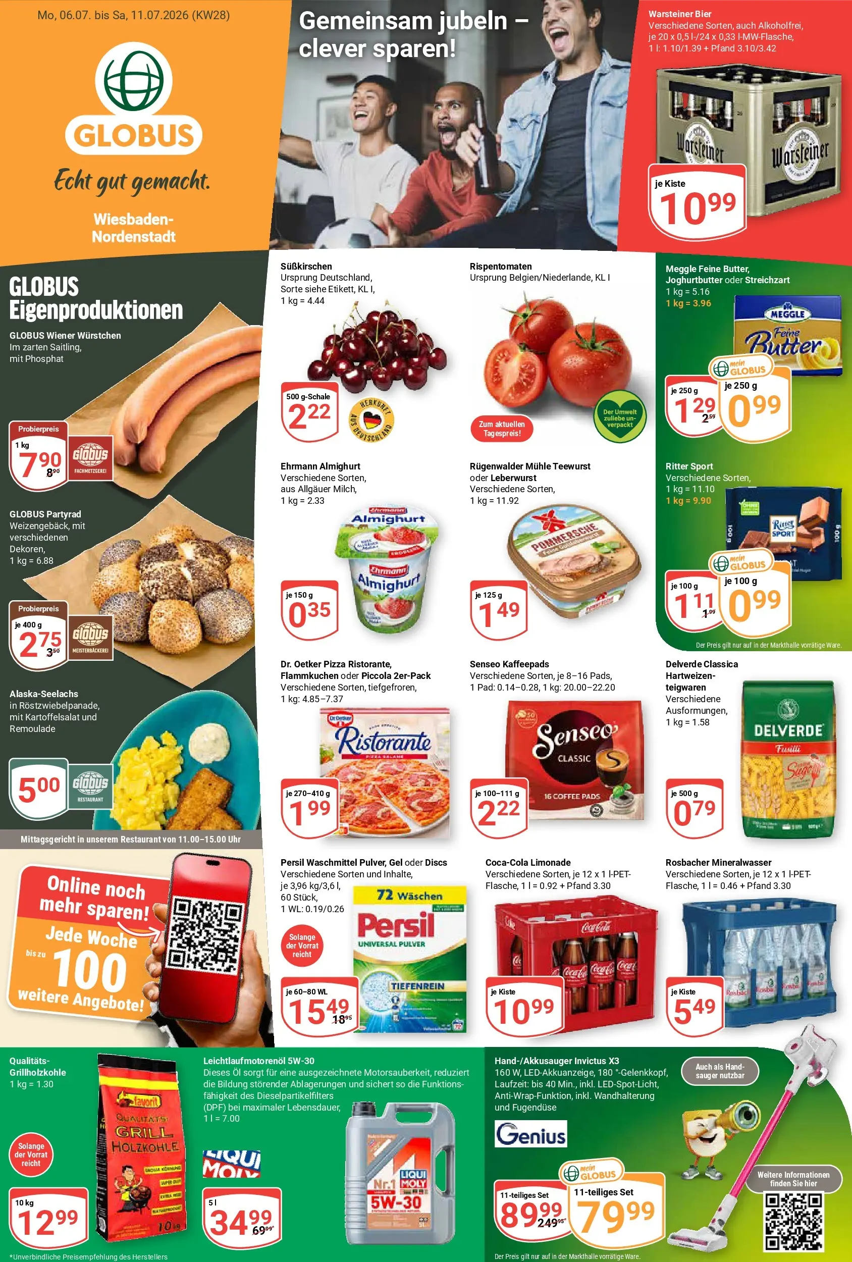 Globus Prospekt Wiesbaden-Nordenstadt (ab 06.07.2026) » Angebote online | Seite: 6 | Produkte: Kaffeepads, Ehrmann almighurt, Butter, Warsteiner