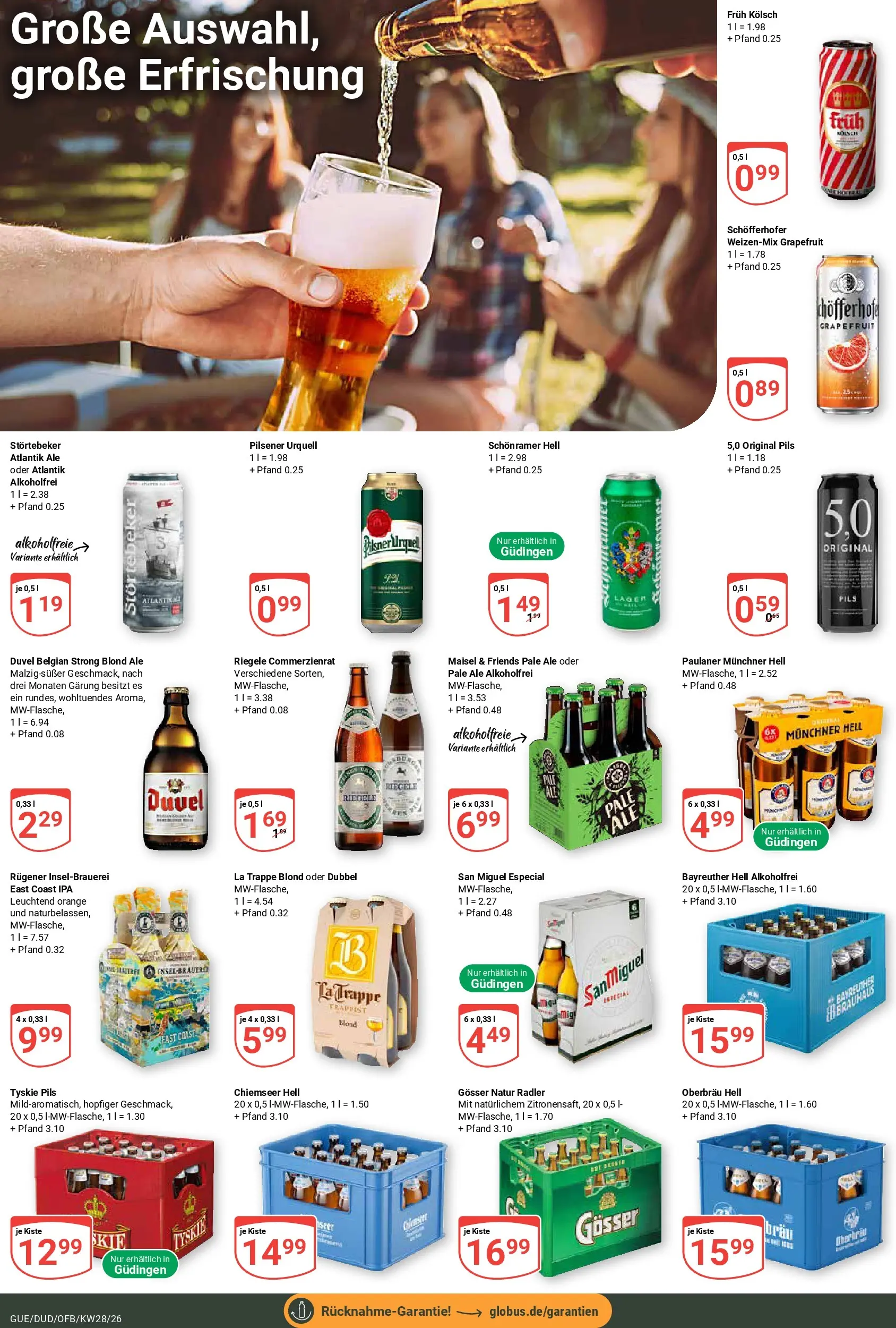 Globus Prospekt Saarbrücken-Dudweiler (ab 06.07.2026) » Angebote online | Seite: 21 | Produkte: Bayreuther hell, Tyskie, Grapefruit, Radler