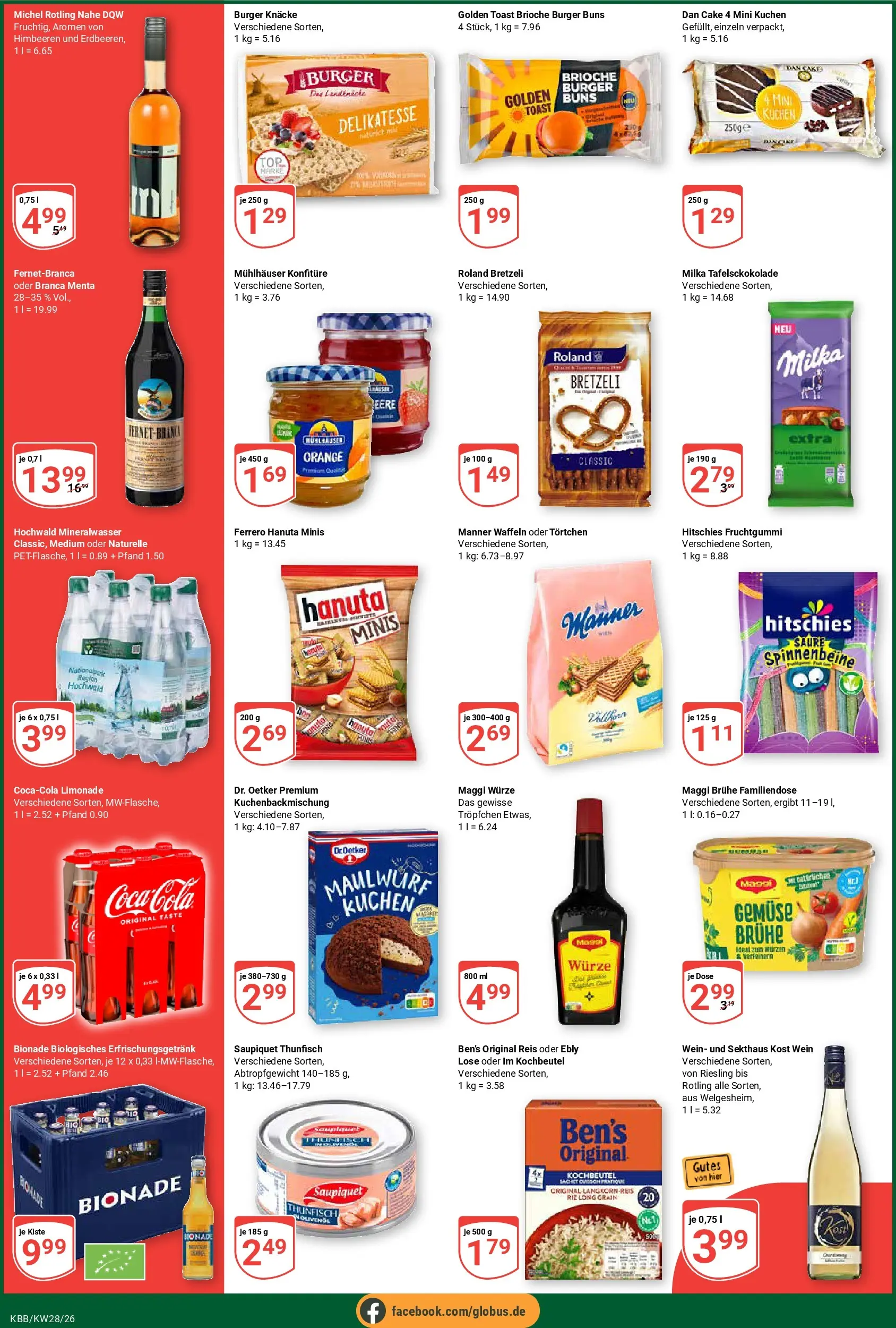 Globus Prospekt Koblenz-Bubenheim (ab 06.07.2026) » Angebote online | Seite: 4 | Produkte: Bionade, Waffeln, Wein, Reis