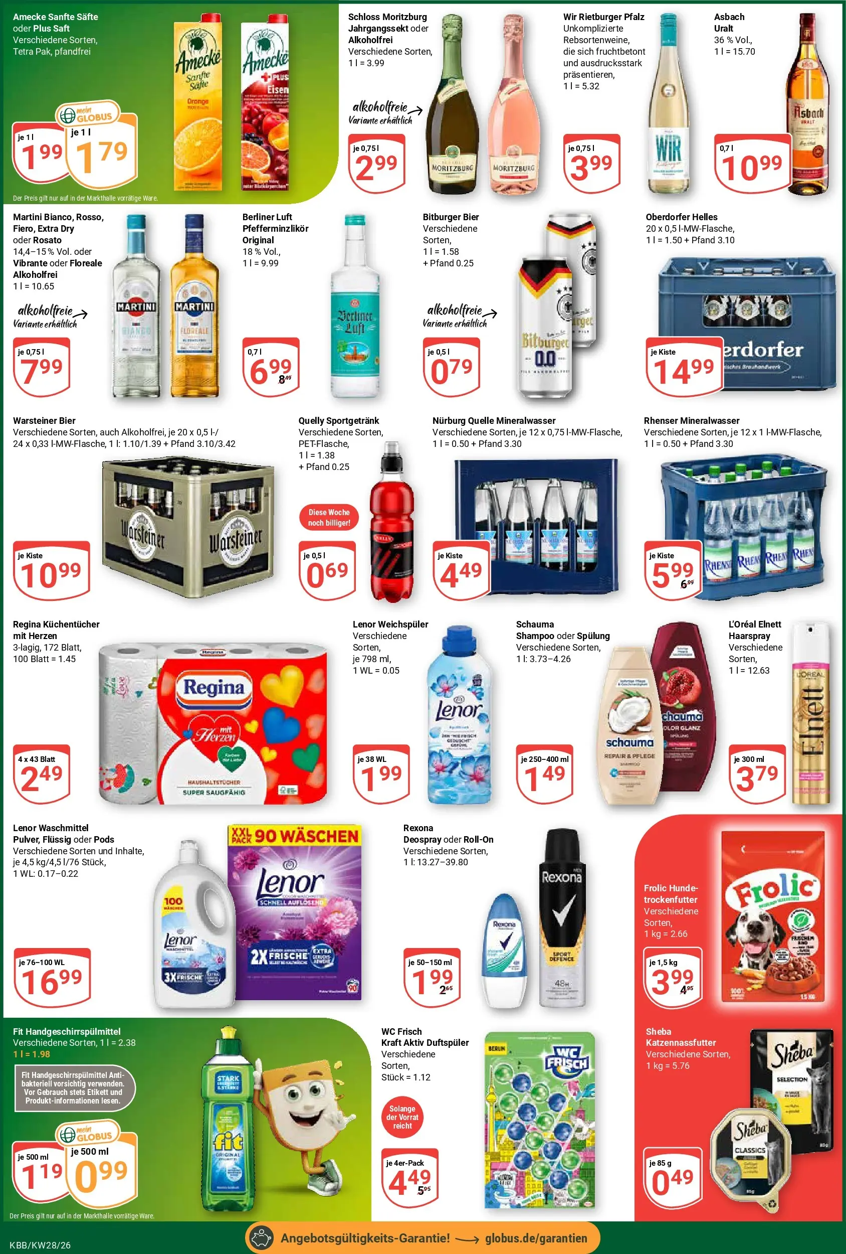 Globus Prospekt Koblenz-Bubenheim (ab 06.07.2026) » Angebote online | Seite: 5 | Produkte: Lenor, Bier, Mineralwasser, Wc frisch