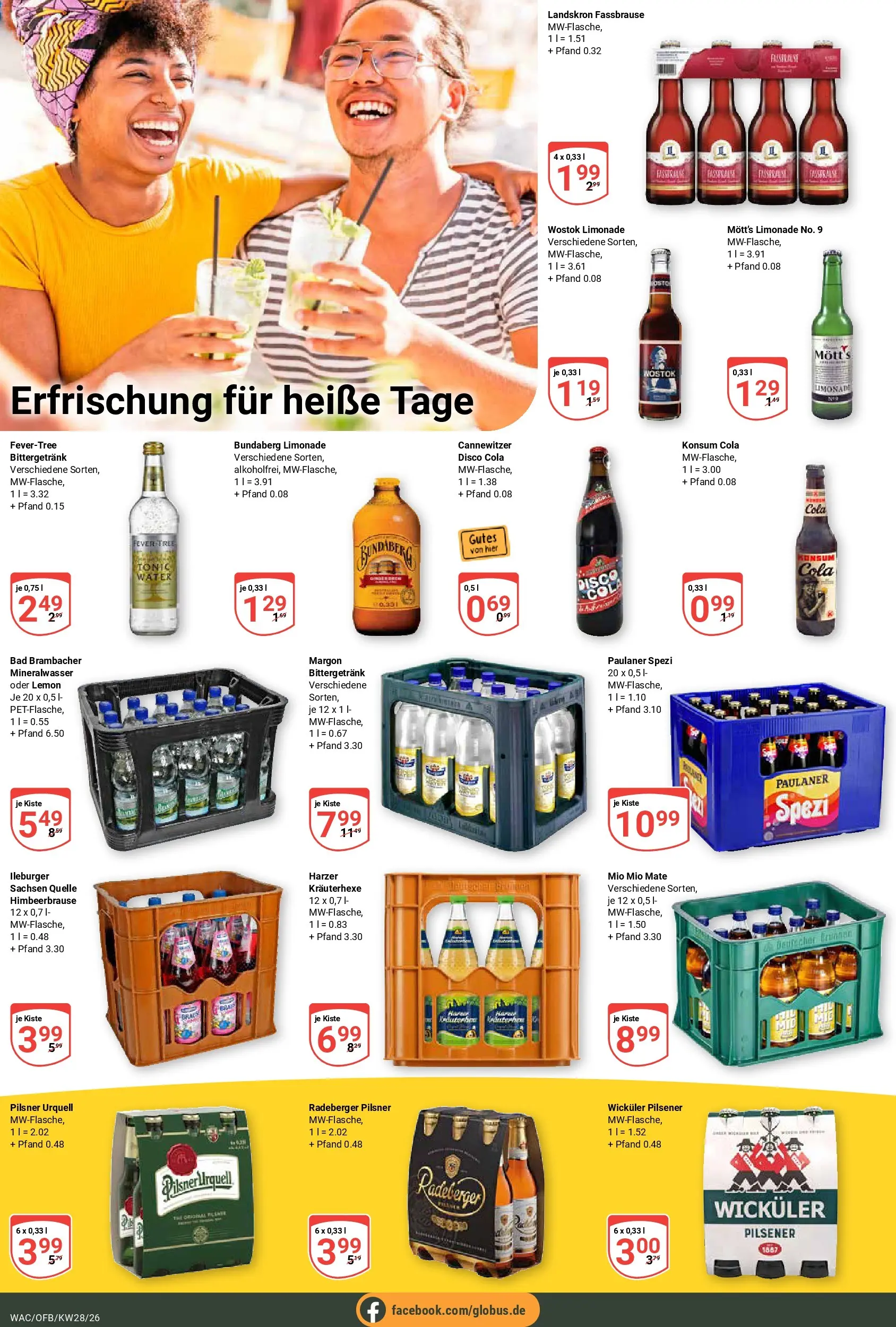 Globus Prospekt Markkleeberg (ab 06.07.2026) » Angebote online | Seite: 21 | Produkte: Cola, Paulaner spezi, Mineralwasser, Radeberger pilsner