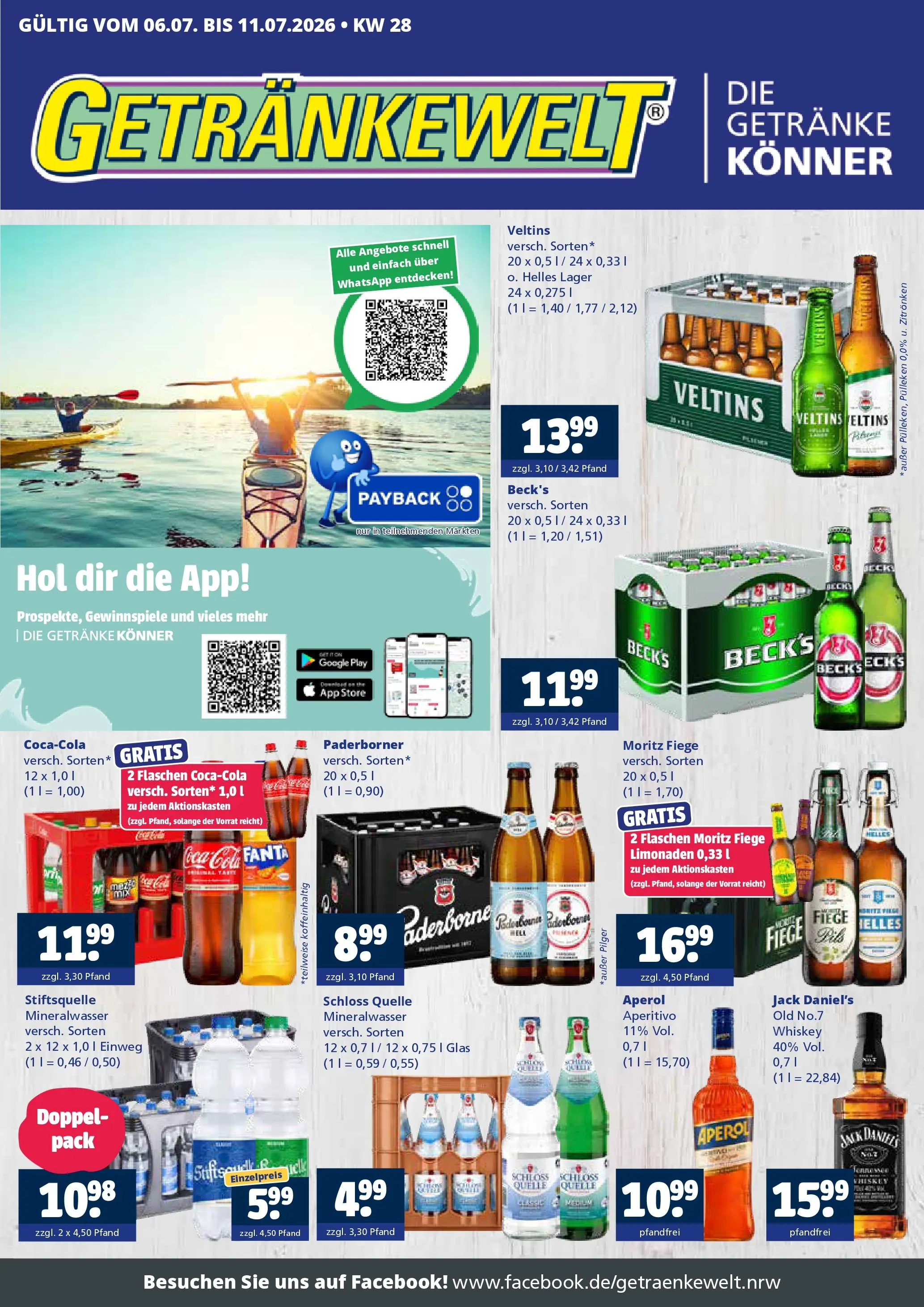Angebote - Getränkewelt HSE: Getränkeangebote (ab 05.07.2026) zum Blättern | Seite: 1 | Produkte: Fanta, Jack Daniel's, Aperol, Whiskey
