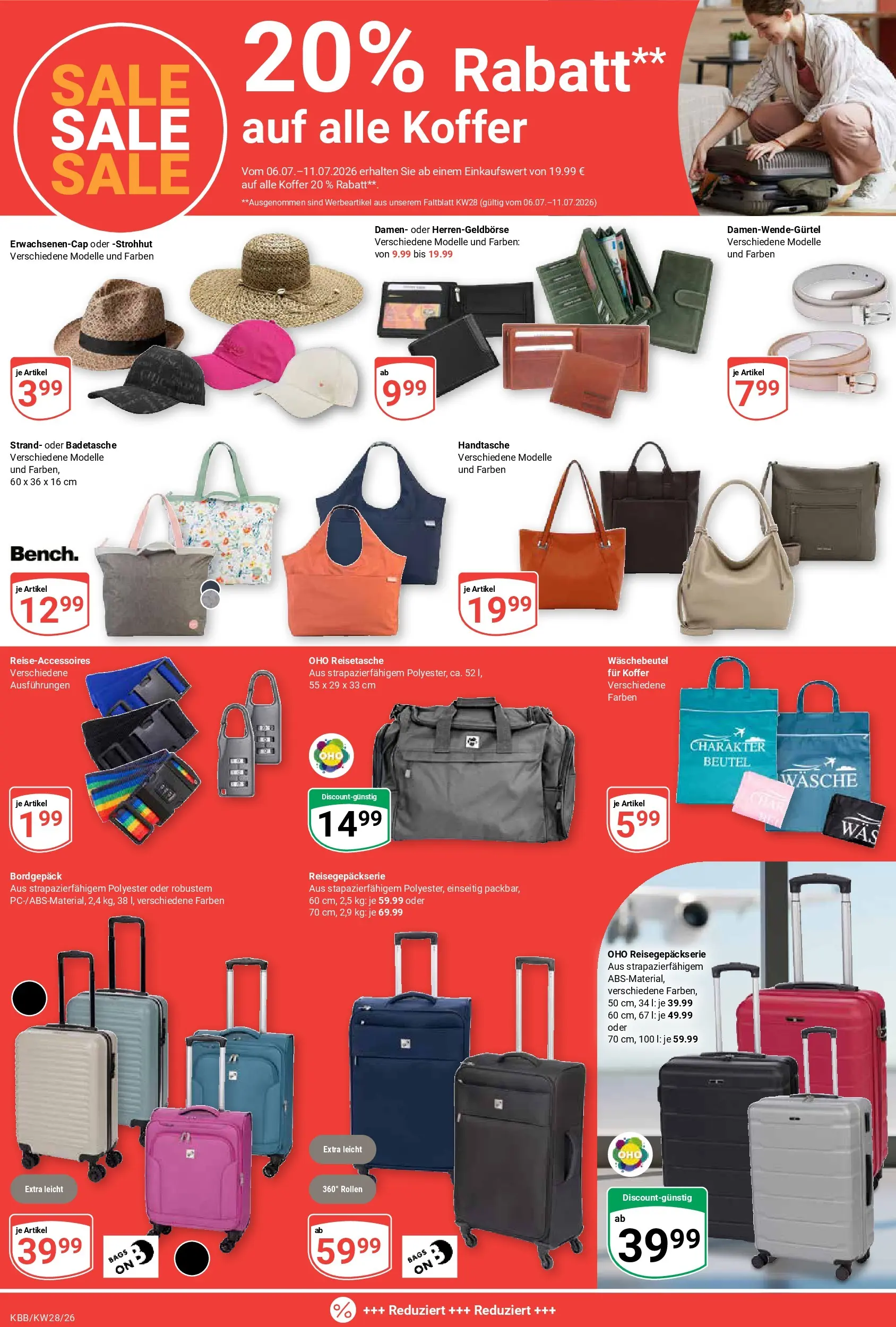 Globus Prospekt Koblenz-Bubenheim (ab 06.07.2026) » Angebote online | Seite: 22 | Produkte: Handtasche, Reisetasche, Koffer