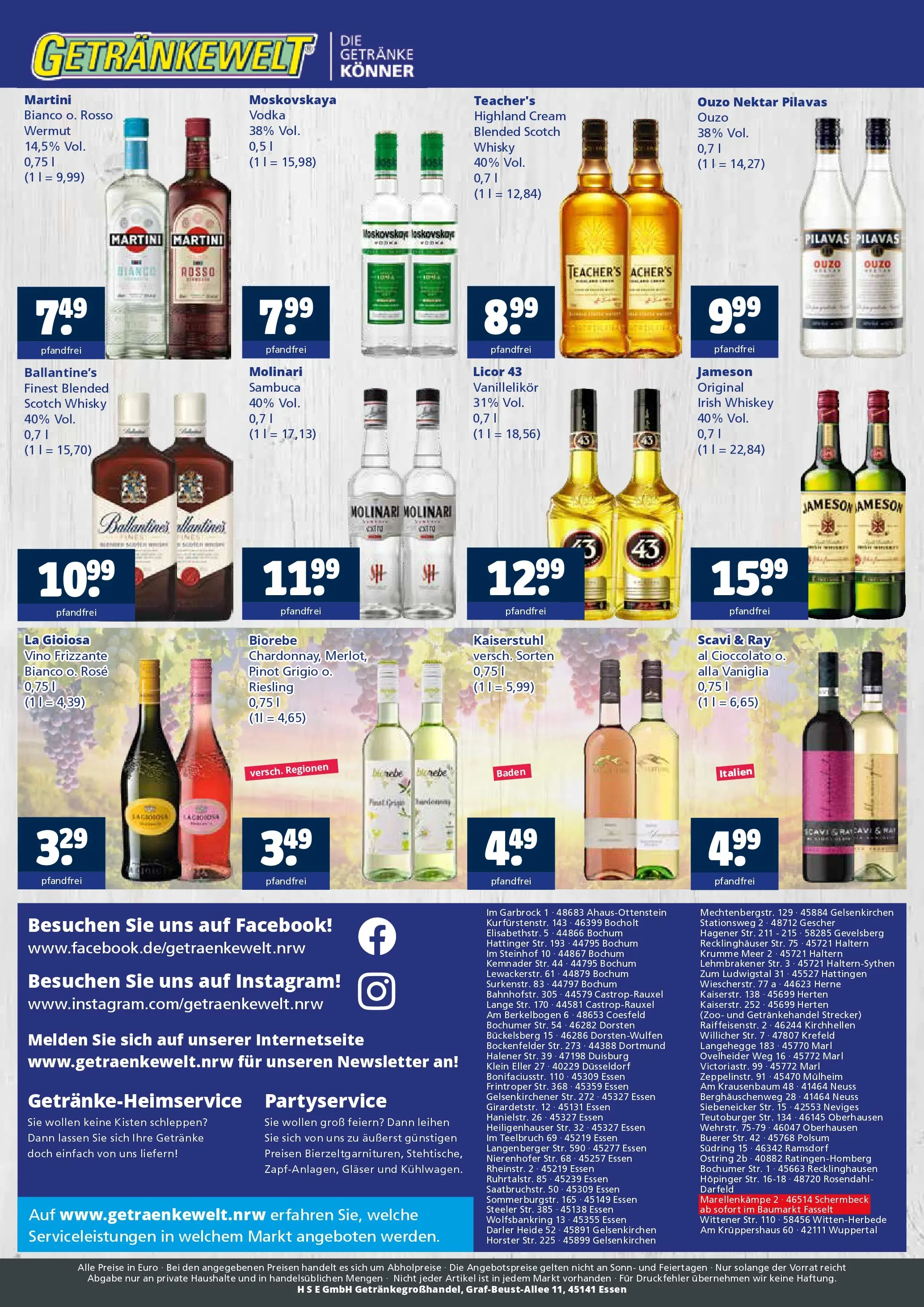 Angebote - Getränkewelt HSE: Getränkeangebote (ab 05.07.2026) zum Blättern | Seite: 4 | Produkte: Martini, Sambuca, Jameson, Vodka
