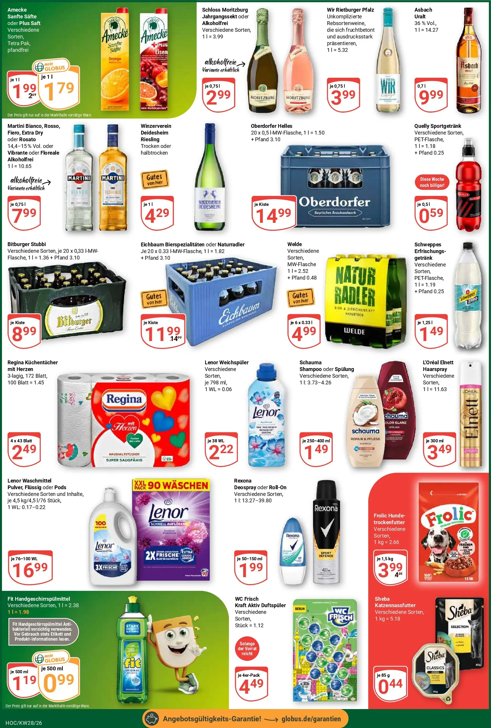 Globus Prospekt Hockenheim (ab 06.07.2026) » Angebote online | Seite: 4 | Produkte: Spülung, Haarspray, Radler, Saft