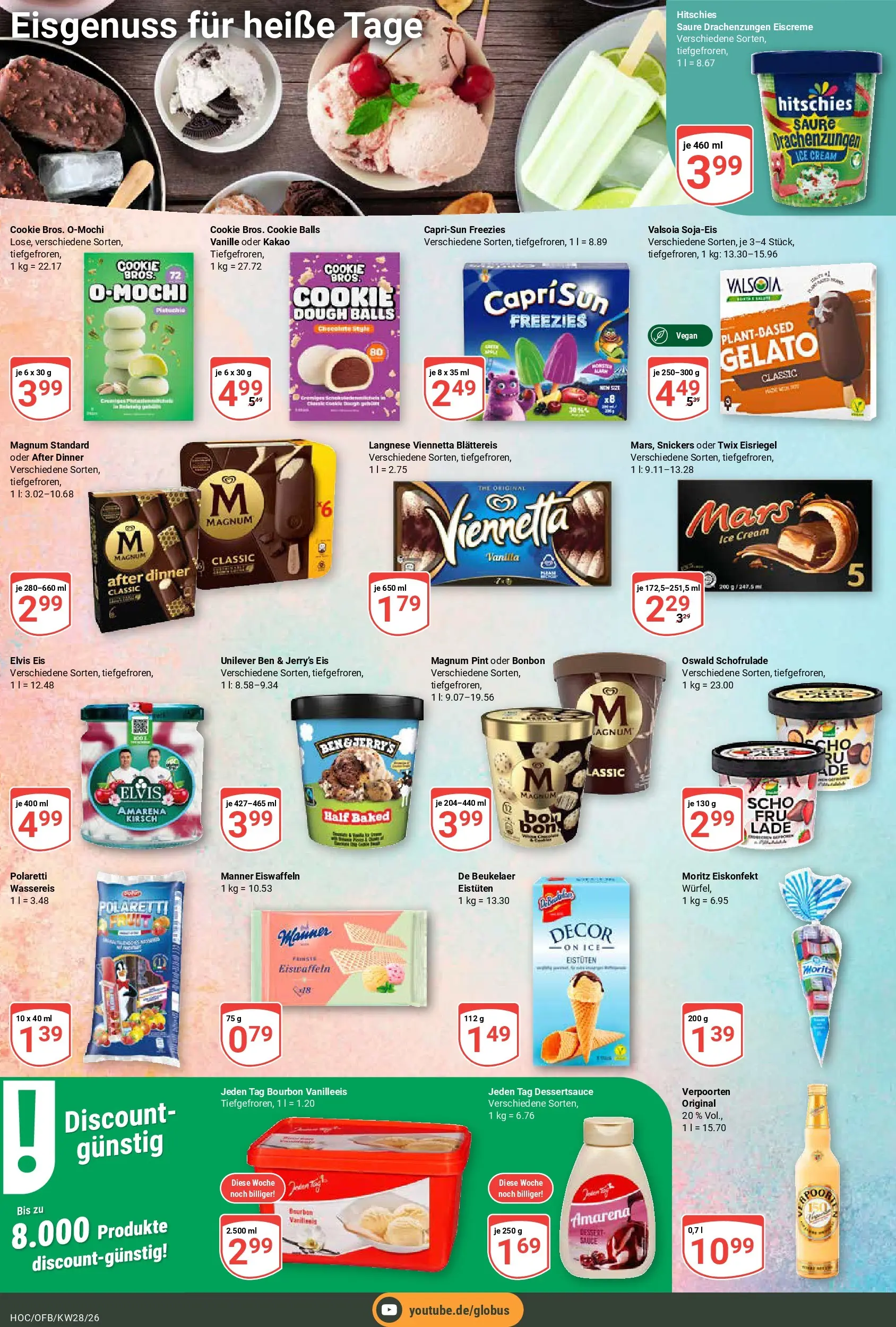 Globus Prospekt Hockenheim (ab 06.07.2026) » Angebote online | Seite: 13 | Produkte: Snickers, Twix, Bourbon, Eis