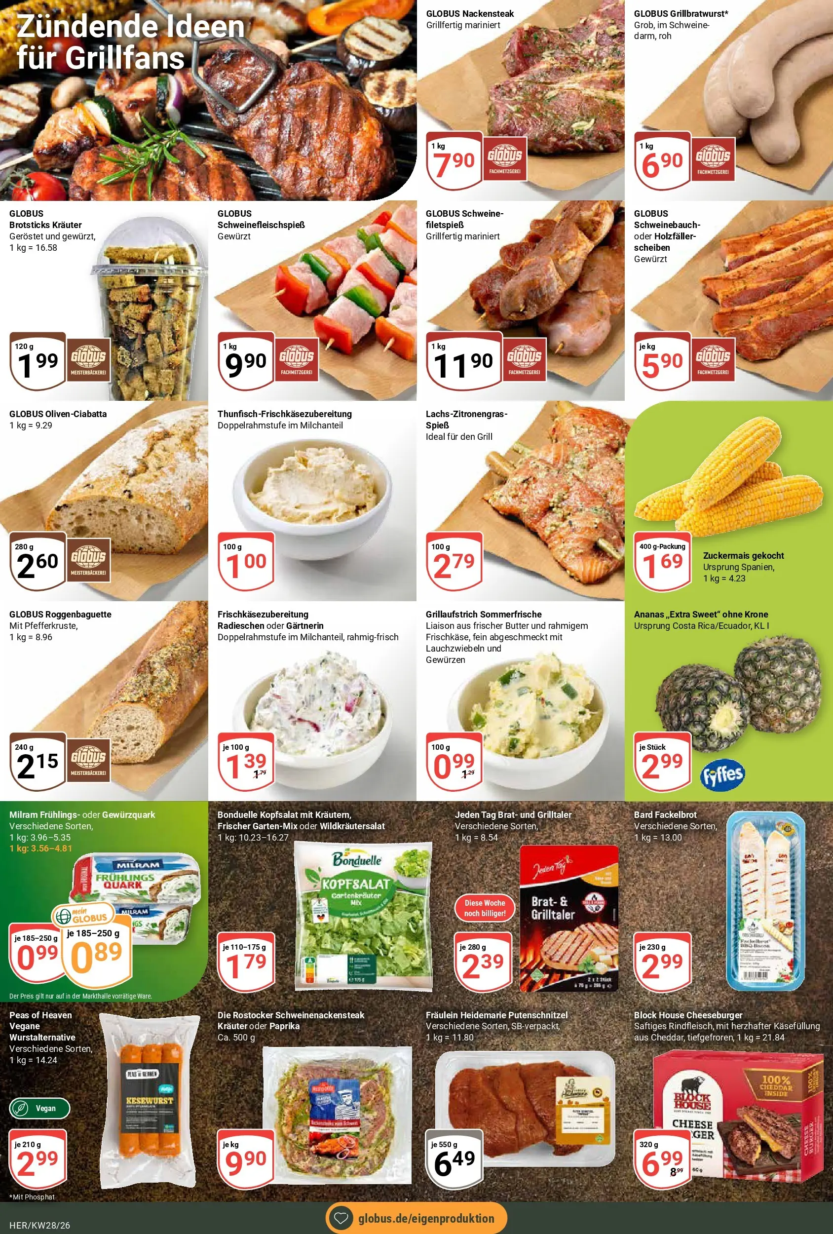 Globus Prospekt Hermsdorf (ab 06.07.2026) » Angebote online | Seite: 5 | Produkte: Quark, Butter, Schweinebauch, Ananas