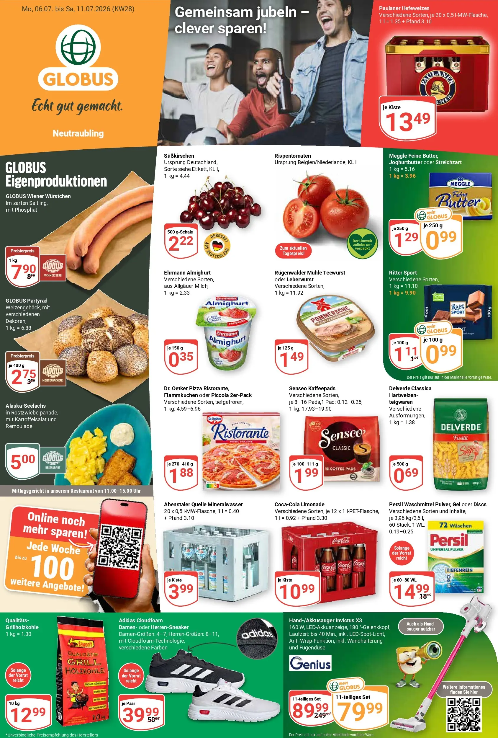 Globus Prospekt Neutraubling (ab 06.07.2026) » Angebote online | Seite: 1 | Produkte: Ehrmann almighurt, Limonade, Waschmittel, Senseo kaffeepads
