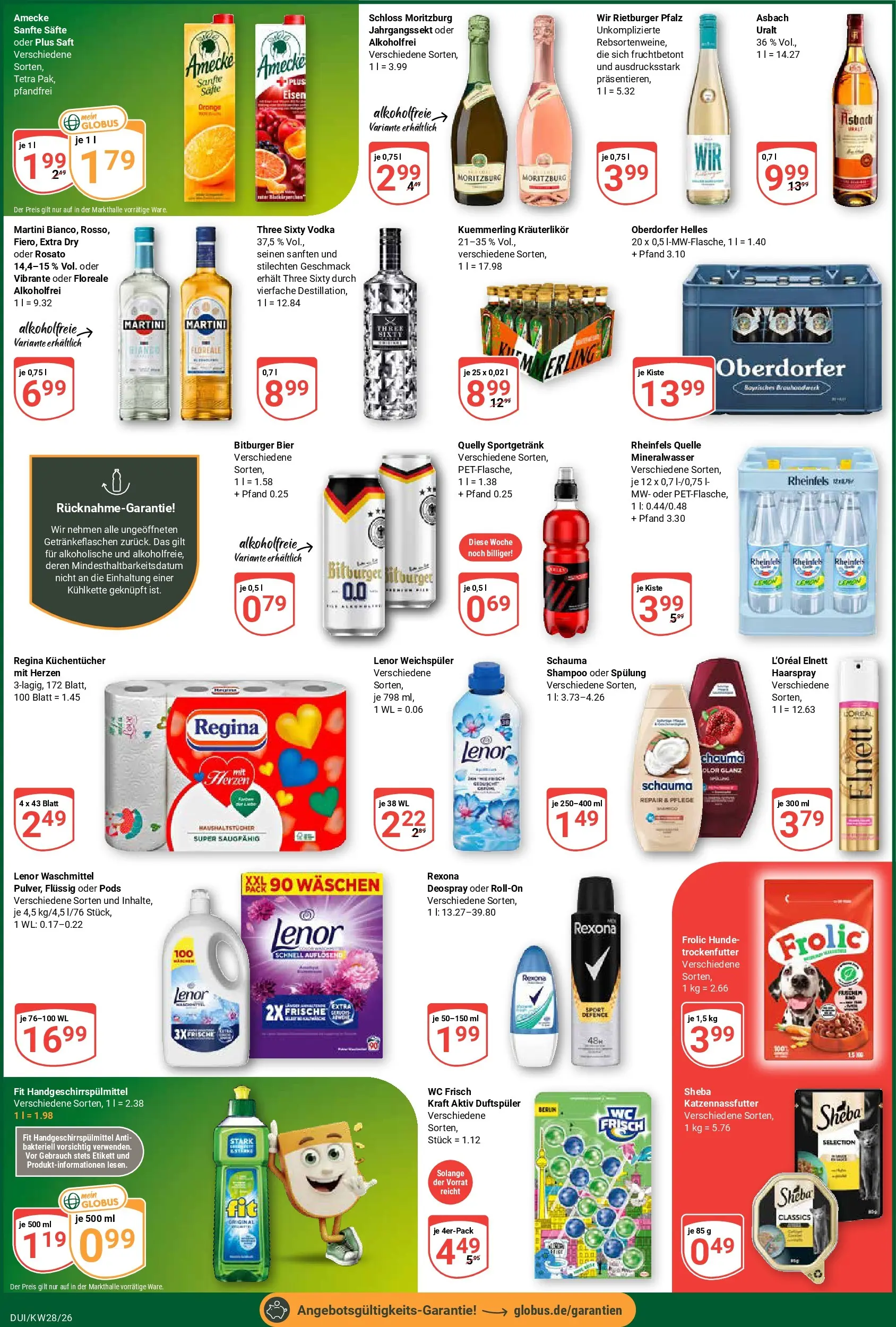 Globus Prospekt Duisburg (ab 06.07.2026) » Angebote online | Seite: 7 | Produkte: Martini, Spülung, Weichspüler, Deospray