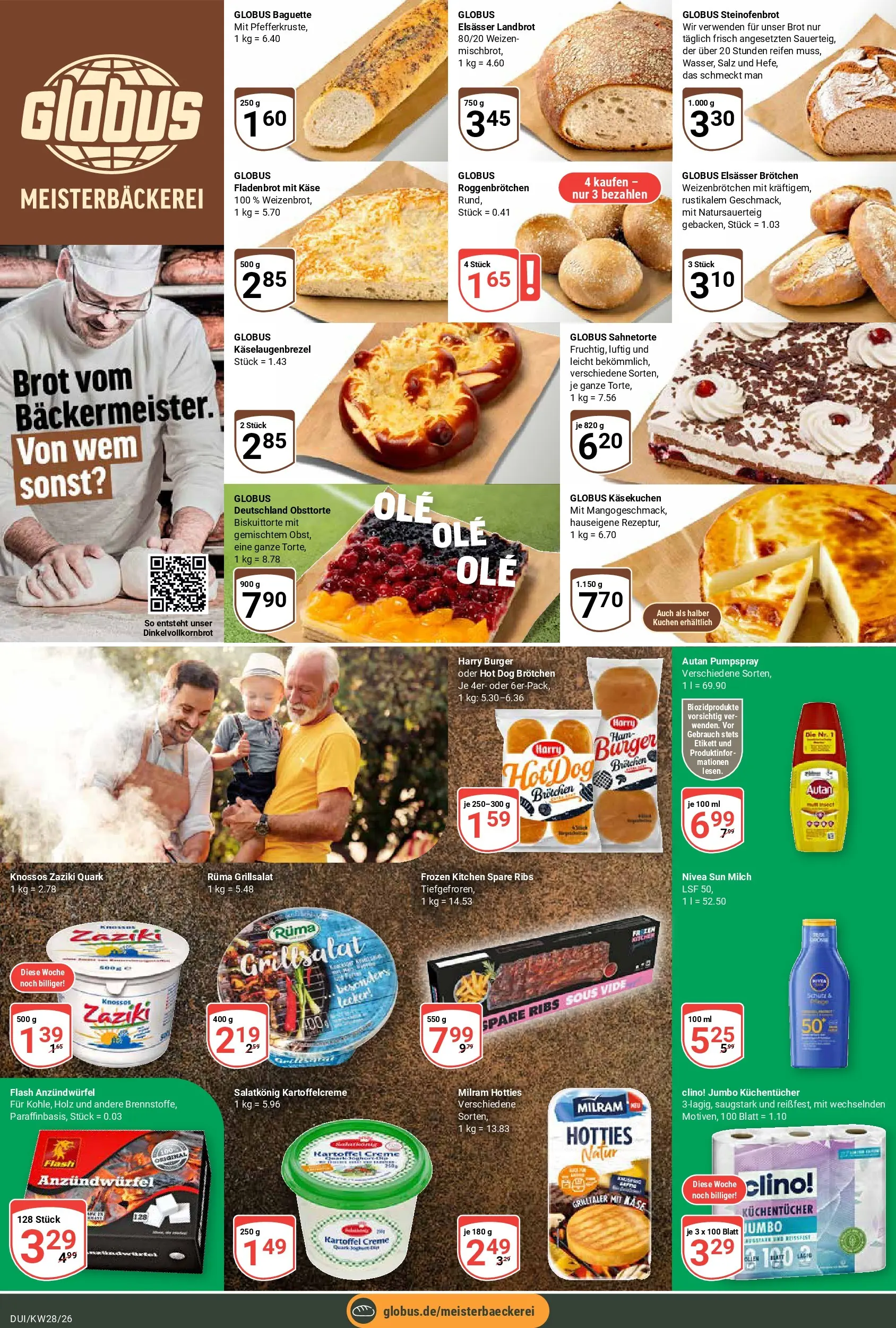 Globus Prospekt Duisburg (ab 06.07.2026) » Angebote online | Seite: 11 | Produkte: Quark, Milch, Burger, Creme