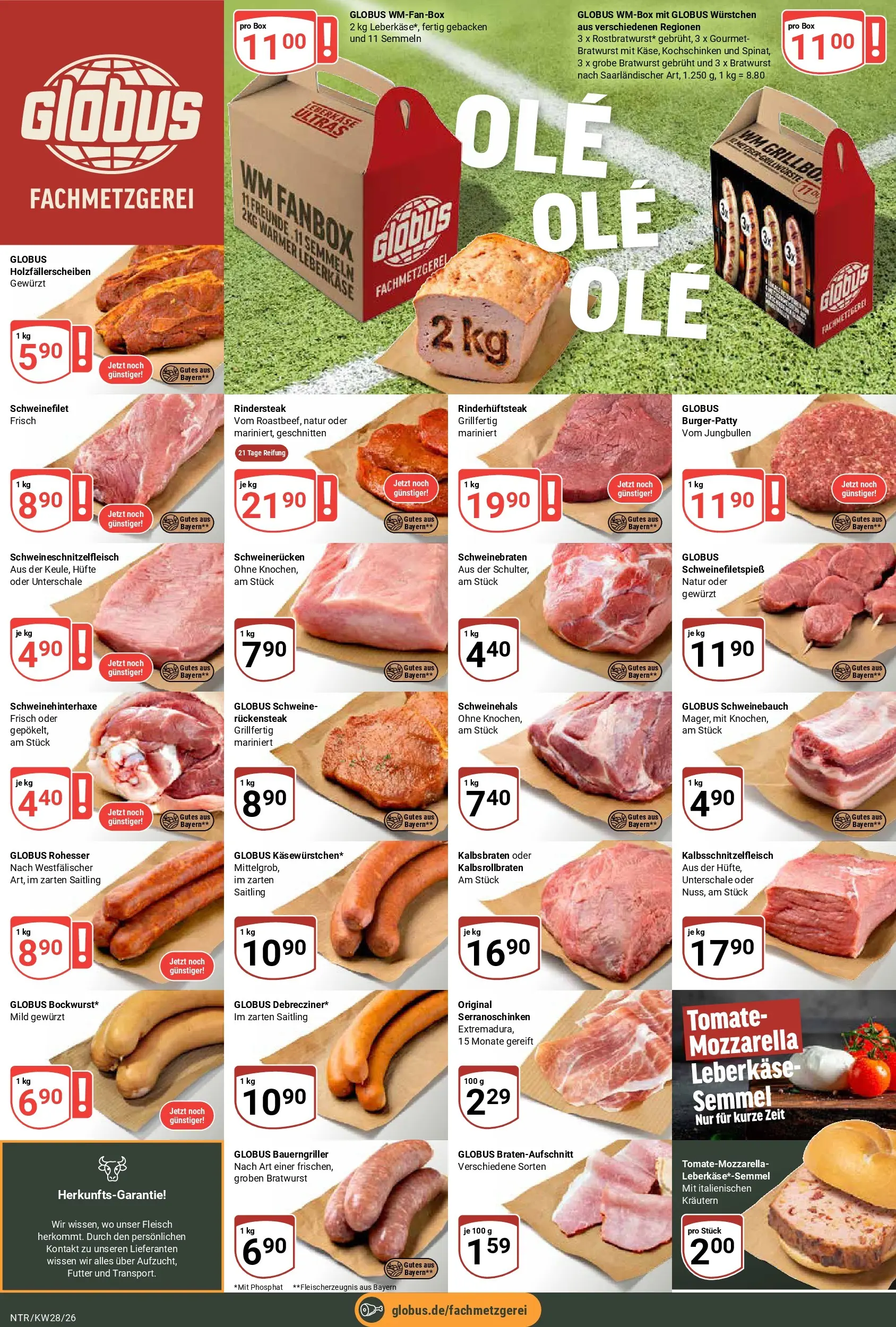 Globus Prospekt Neutraubling (ab 06.07.2026) » Angebote online | Seite: 8 | Produkte: Mozzarella, Schweinebauch, Schweinefilet, Leberkase