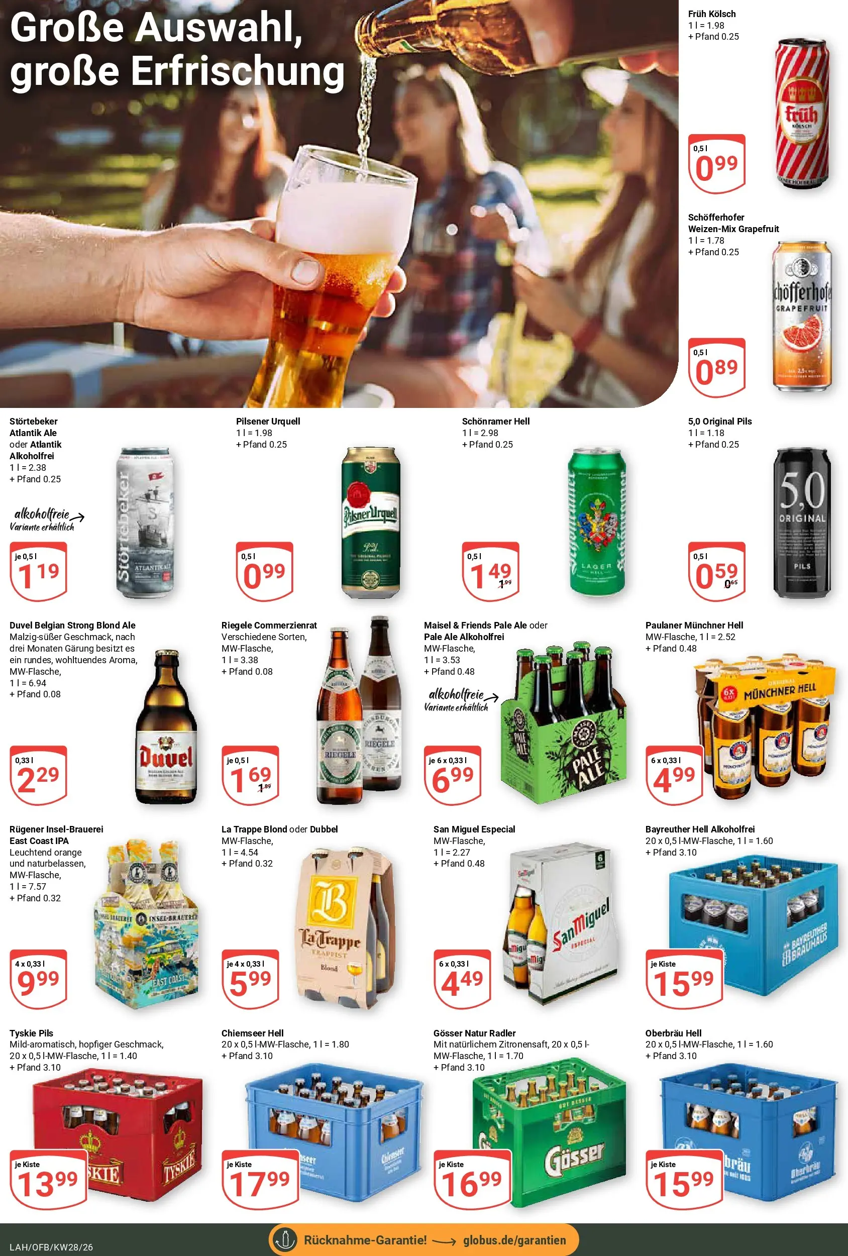 Globus Prospekt Lahnstein (ab 06.07.2026) » Angebote online | Seite: 19 | Produkte: Tyskie, Pils, Radler, Paulaner