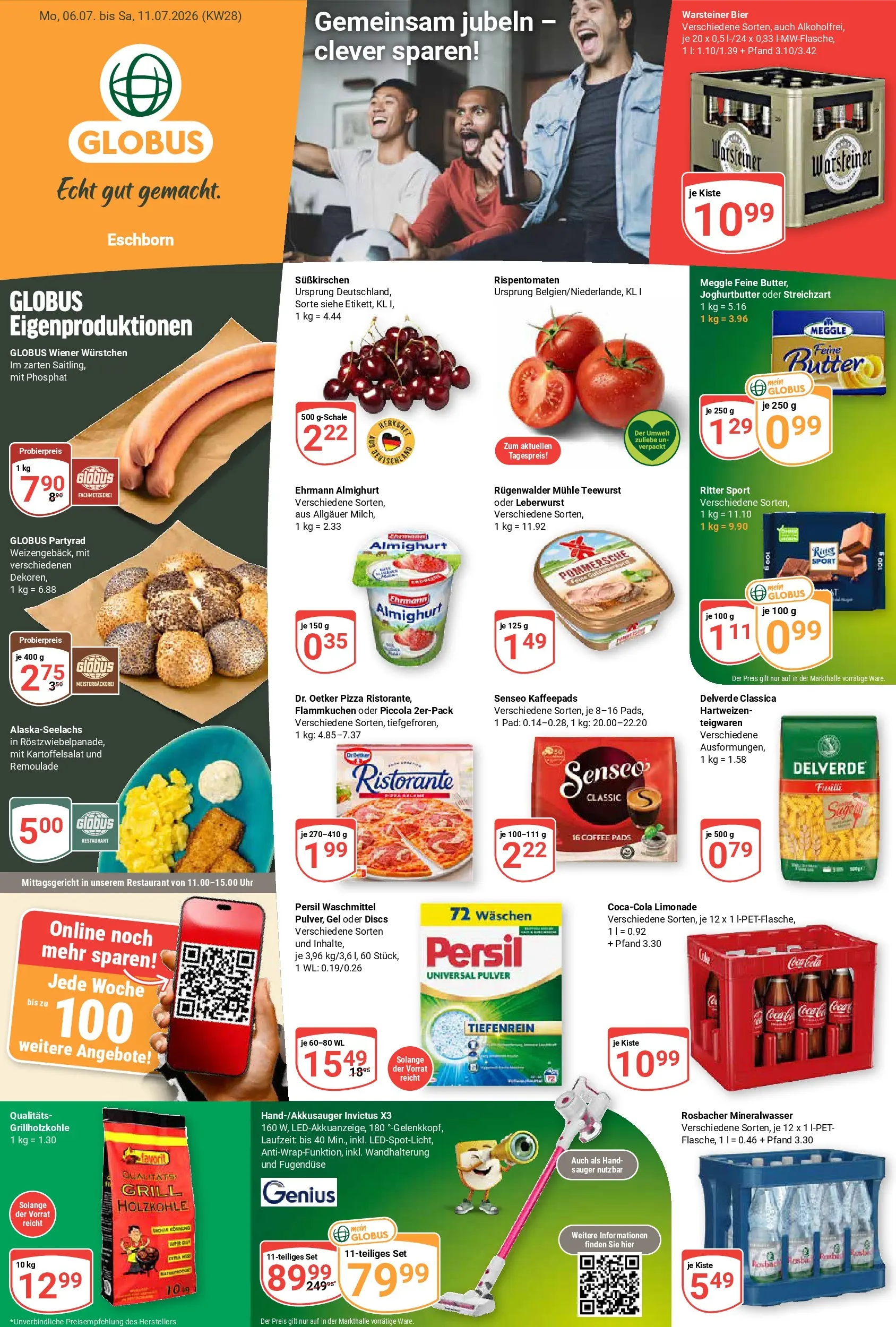 Globus Prospekt Eschborn (ab 06.07.2026) » Angebote online | Seite: 1 | Produkte: Bier, Warsteiner, Uhr, Persil