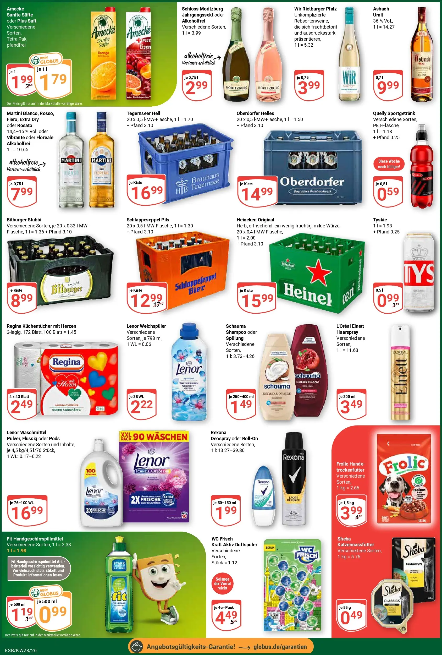 Globus Prospekt Eschborn (ab 06.07.2026) » Angebote online | Seite: 4 | Produkte: Bitburger, Tyskie, Spülung, Saft