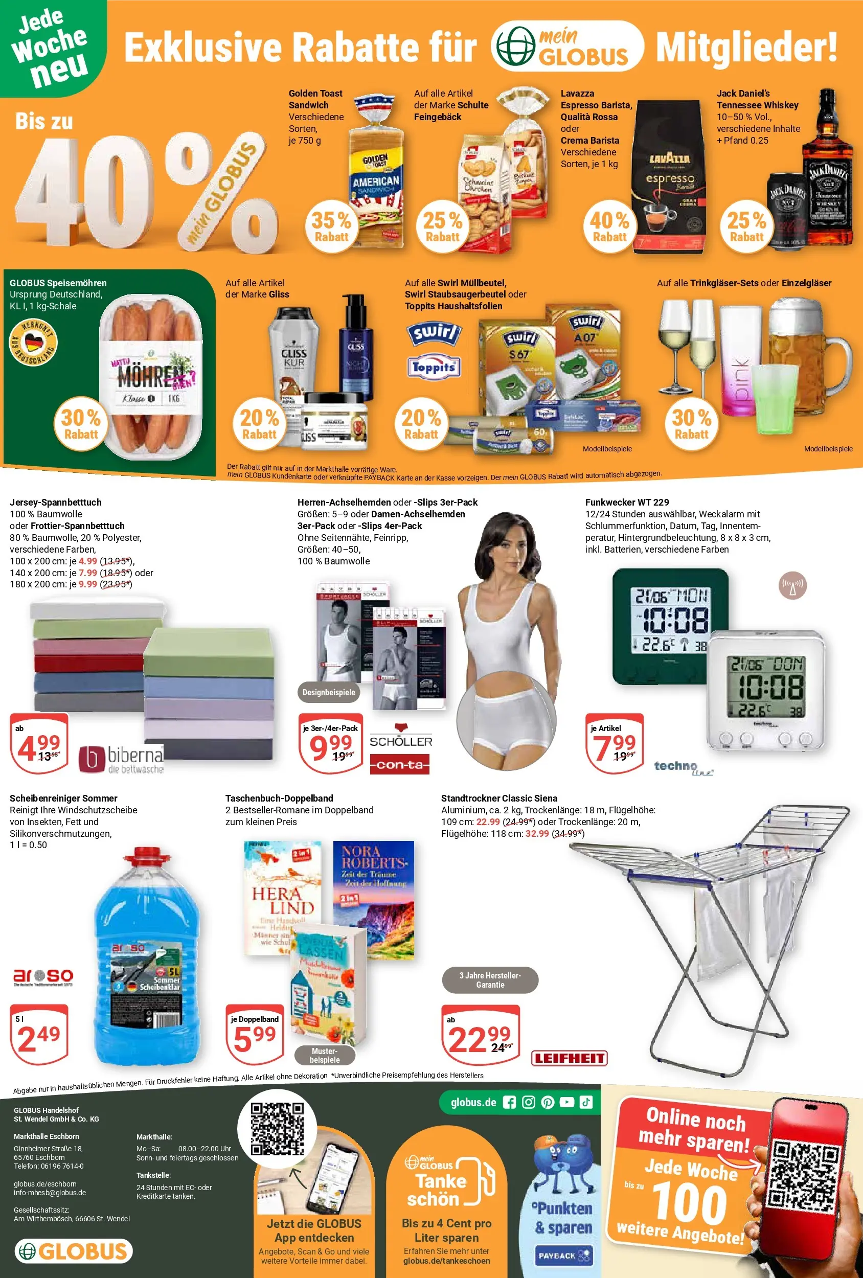 Globus Prospekt Eschborn (ab 06.07.2026) » Angebote online | Seite: 24 | Produkte: Jack Daniel's, Whiskey, Telefon, Uhr
