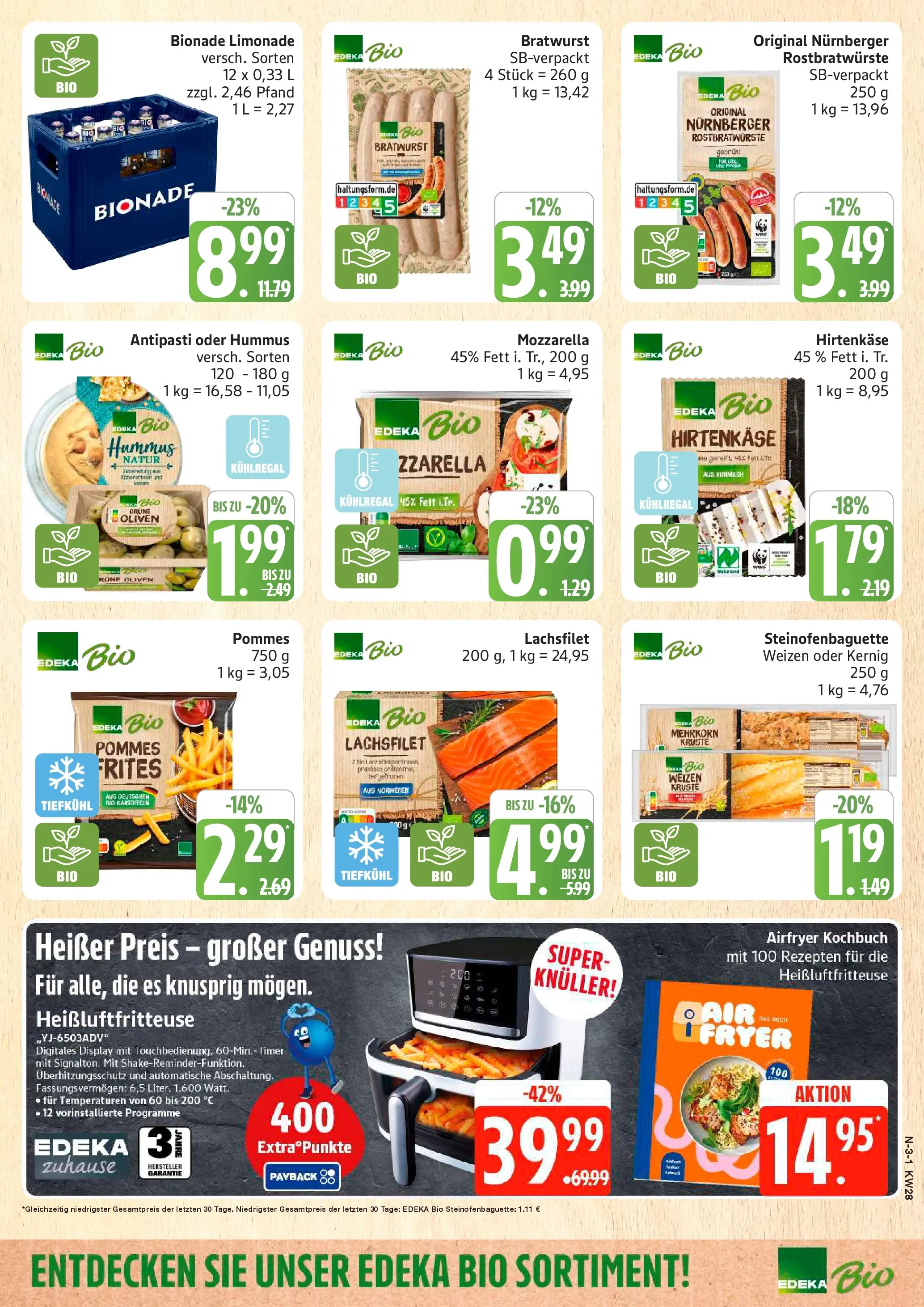 Marktkauf Prospekt Buxtehude (ab 06.07.2026) » Angebote online | Seite: 3 | Produkte: Mozzarella, Pommes, Bionade, Heißluftfritteuse