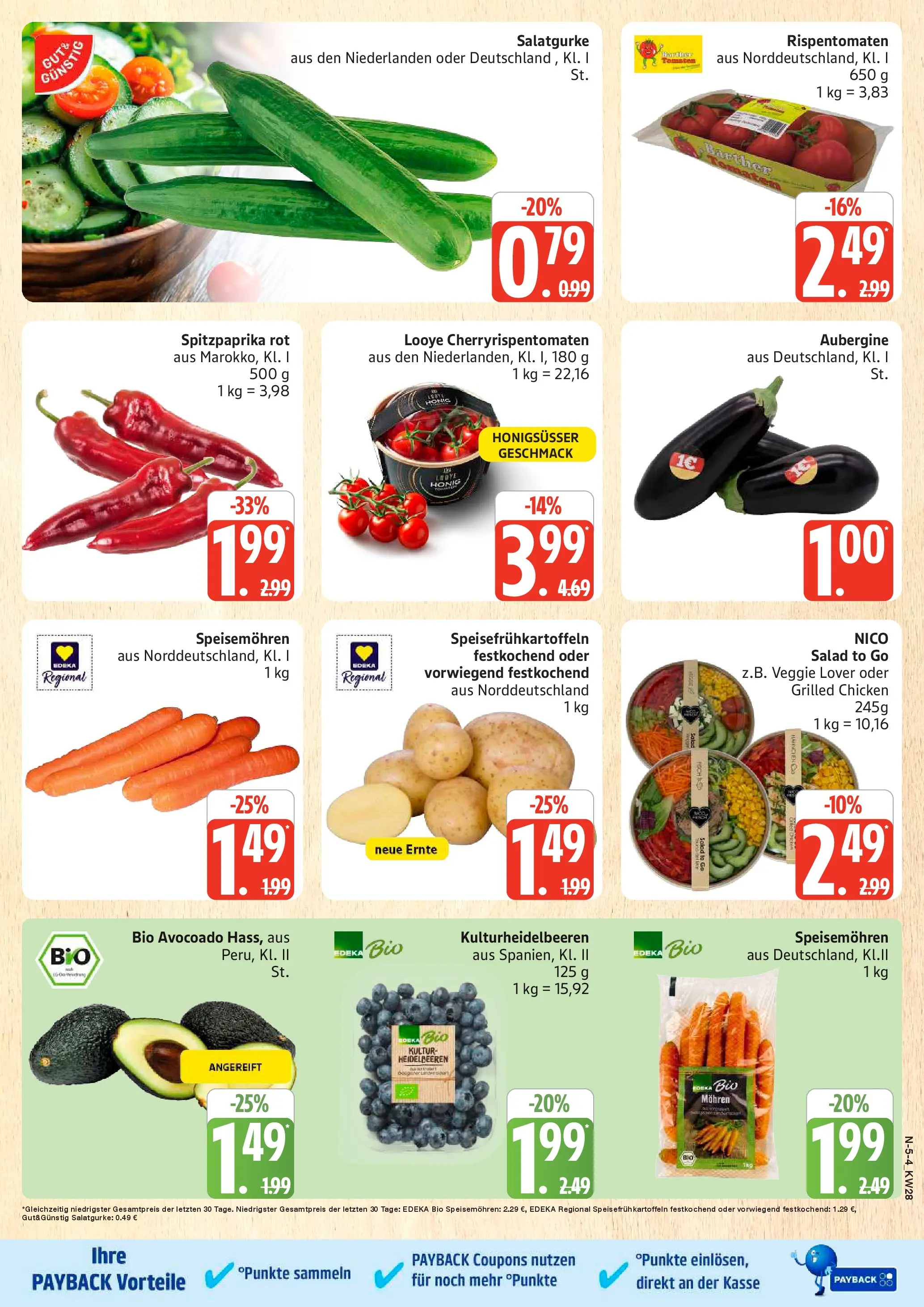 Edeka prospekt Rostock (ab 06.07.2026) » Angebote Online | Seite: 5 | Produkte: Tomaten, Mohren, Heidelbeeren, Aubergine