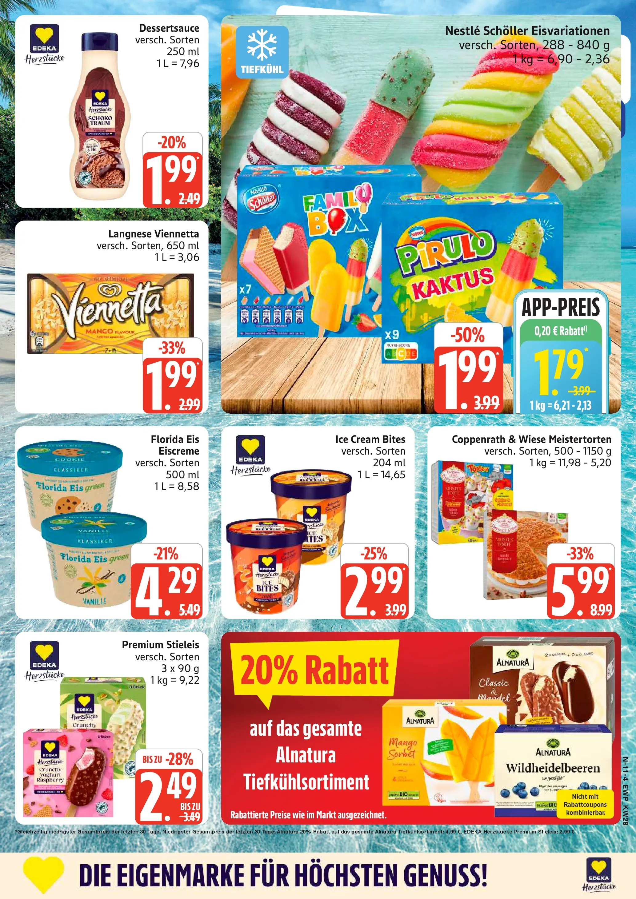 Edeka prospekt Rostock (ab 06.07.2026) » Angebote Online | Seite: 11 | Produkte: Langnese, Eiscreme, Mango, Eis