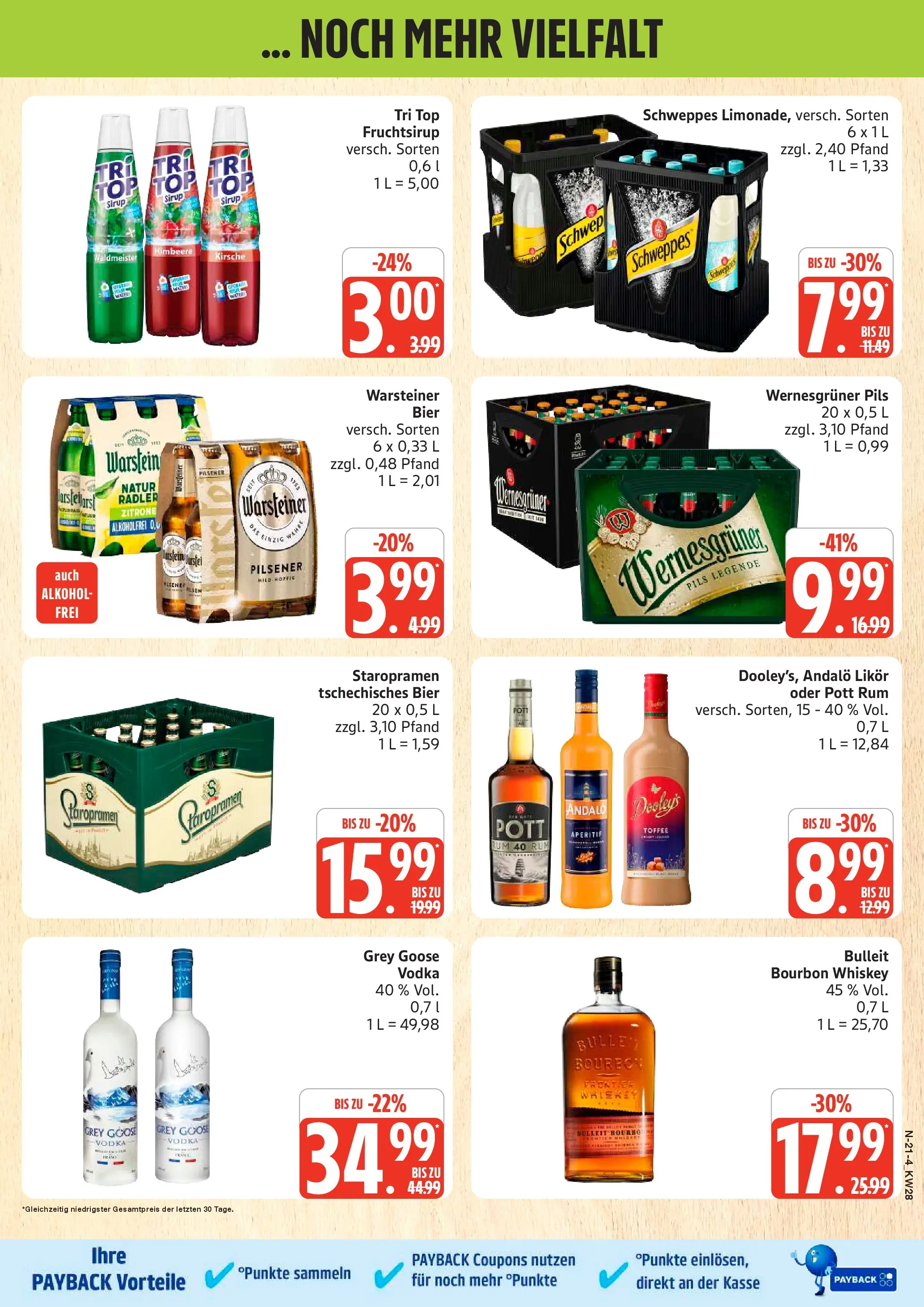 Edeka prospekt Rostock (ab 06.07.2026) » Angebote Online | Seite: 21 | Produkte: Wernesgruner, Schweppes, Radler, Vodka