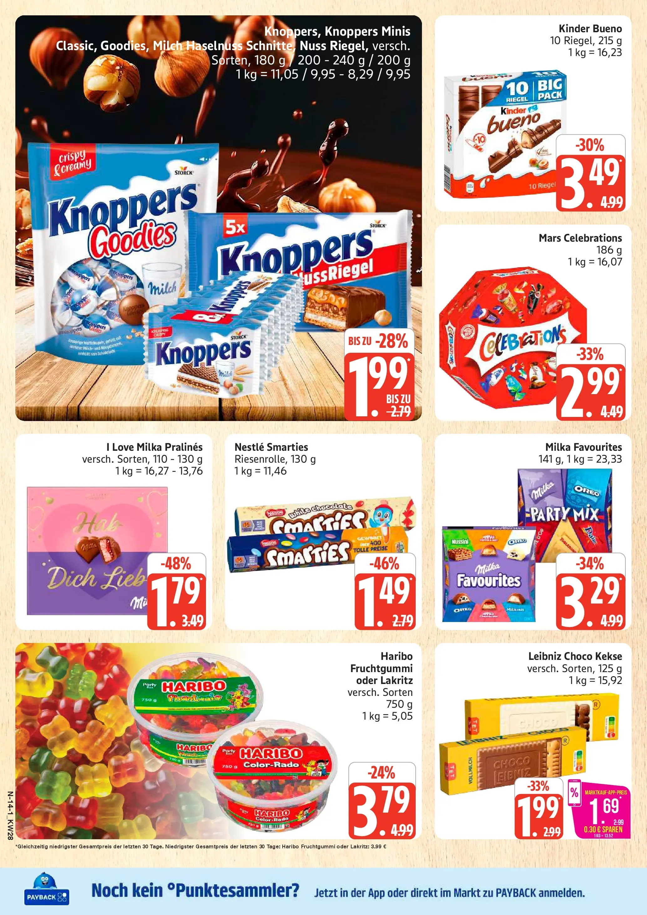 Marktkauf Prospekt Buxtehude (ab 06.07.2026) » Angebote online | Seite: 14 | Produkte: Smarties, Kinder bueno, Celebrations, Knoppers
