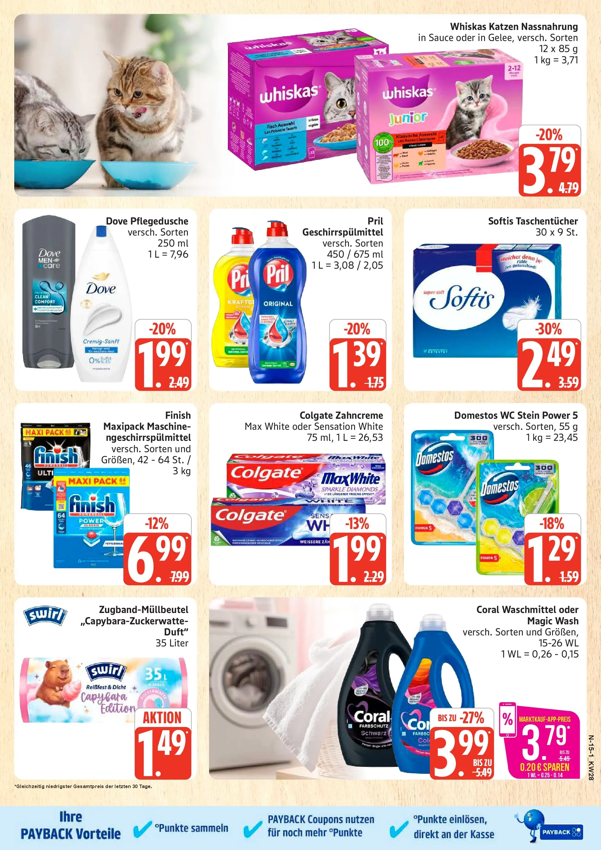 Marktkauf Prospekt Buxtehude (ab 06.07.2026) » Angebote online | Seite: 15 | Produkte: Coral waschmittel, Finish, Fisch, Pril