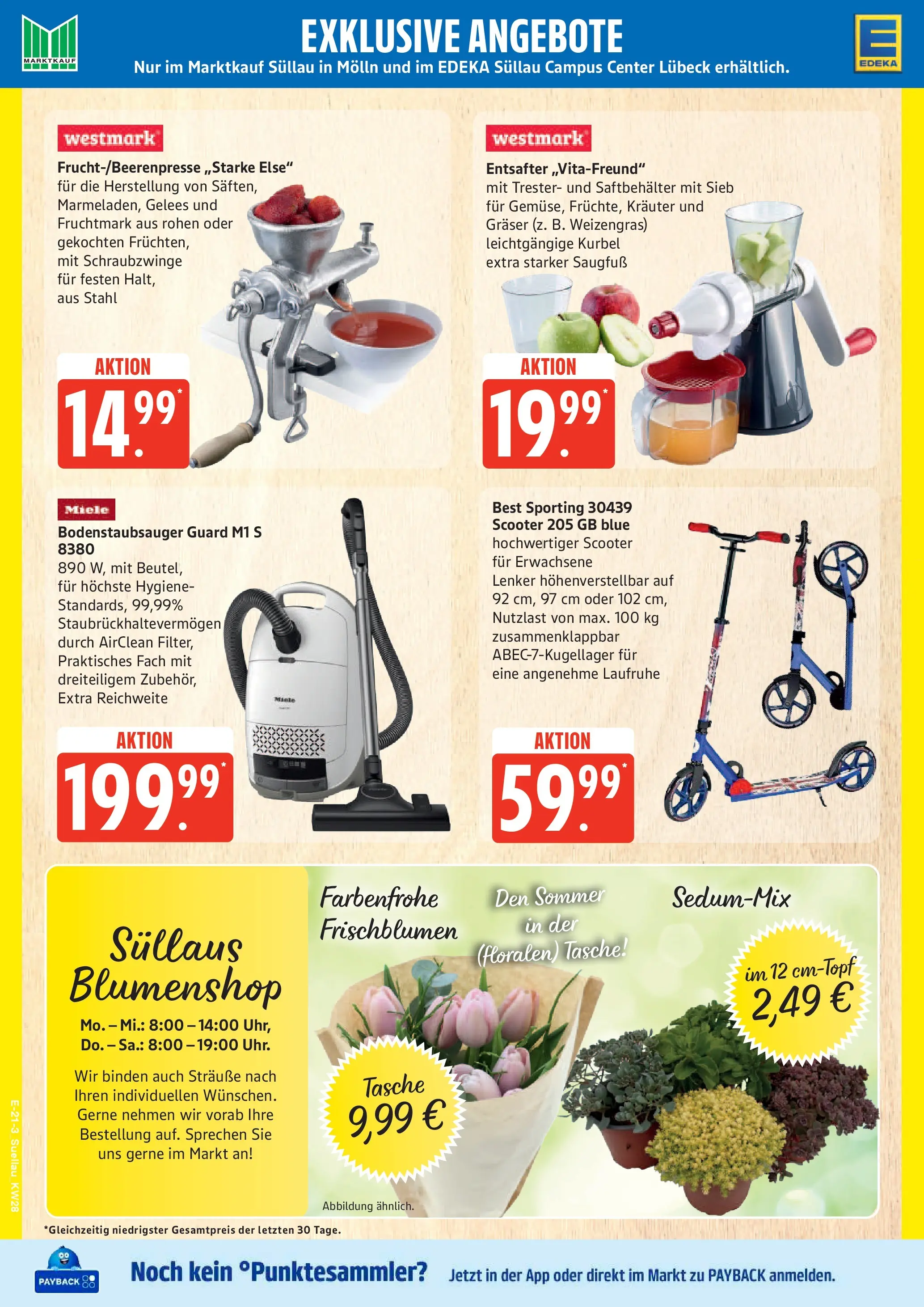 Edeka prospekt Ratzeburg (ab 06.07.2026) » Angebote Online | Seite: 27 | Produkte: Miele, Tasche, Entsafter, Scooter