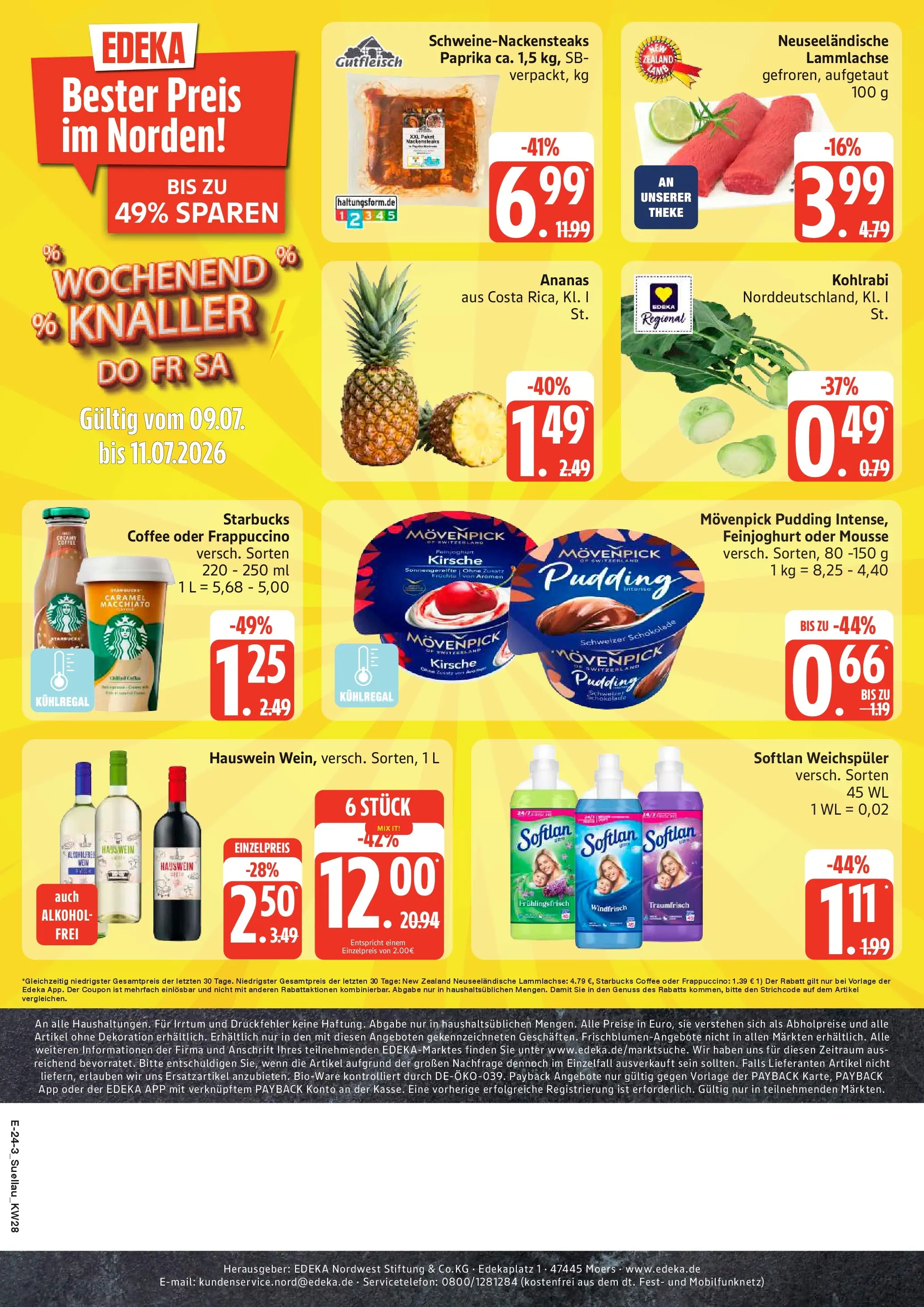 Edeka prospekt Ratzeburg (ab 06.07.2026) » Angebote Online | Seite: 30 | Produkte: Starbucks, Ananas, Weichspüler, Paprika