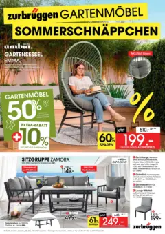 Zurbrüggen Gartenmöbel Sommerschnäppchen ab 09.07.2026 gültig Zurbrüggen Gartenmöbel Sommerschnäppchen ab 09.07.2026 gültig