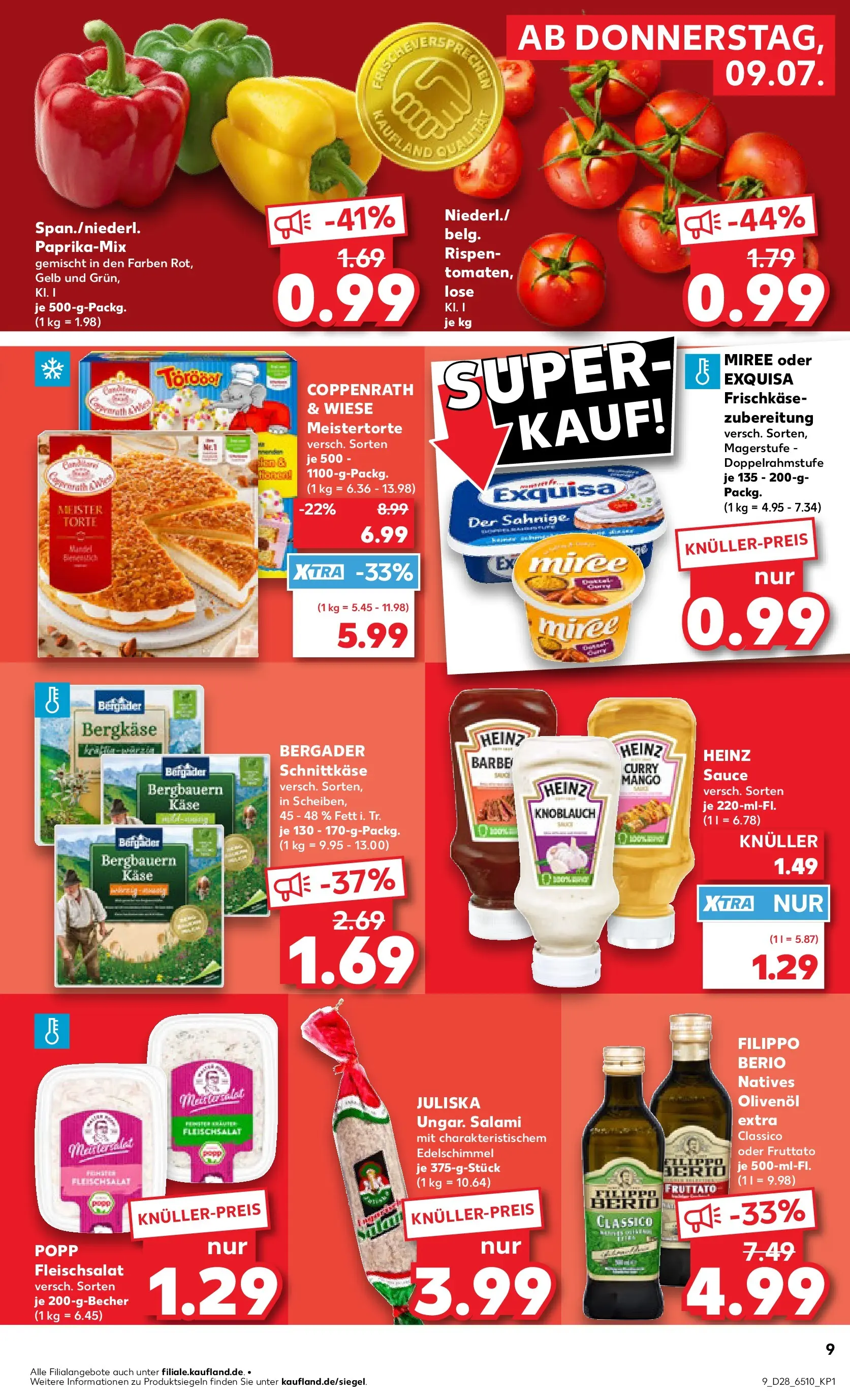 Prospekt Kaufland ab 09.07.2026 » Angebote Online zum Blättern | Seite: 9 | Produkte: Käse, Knoblauch, Salami, Frischkase